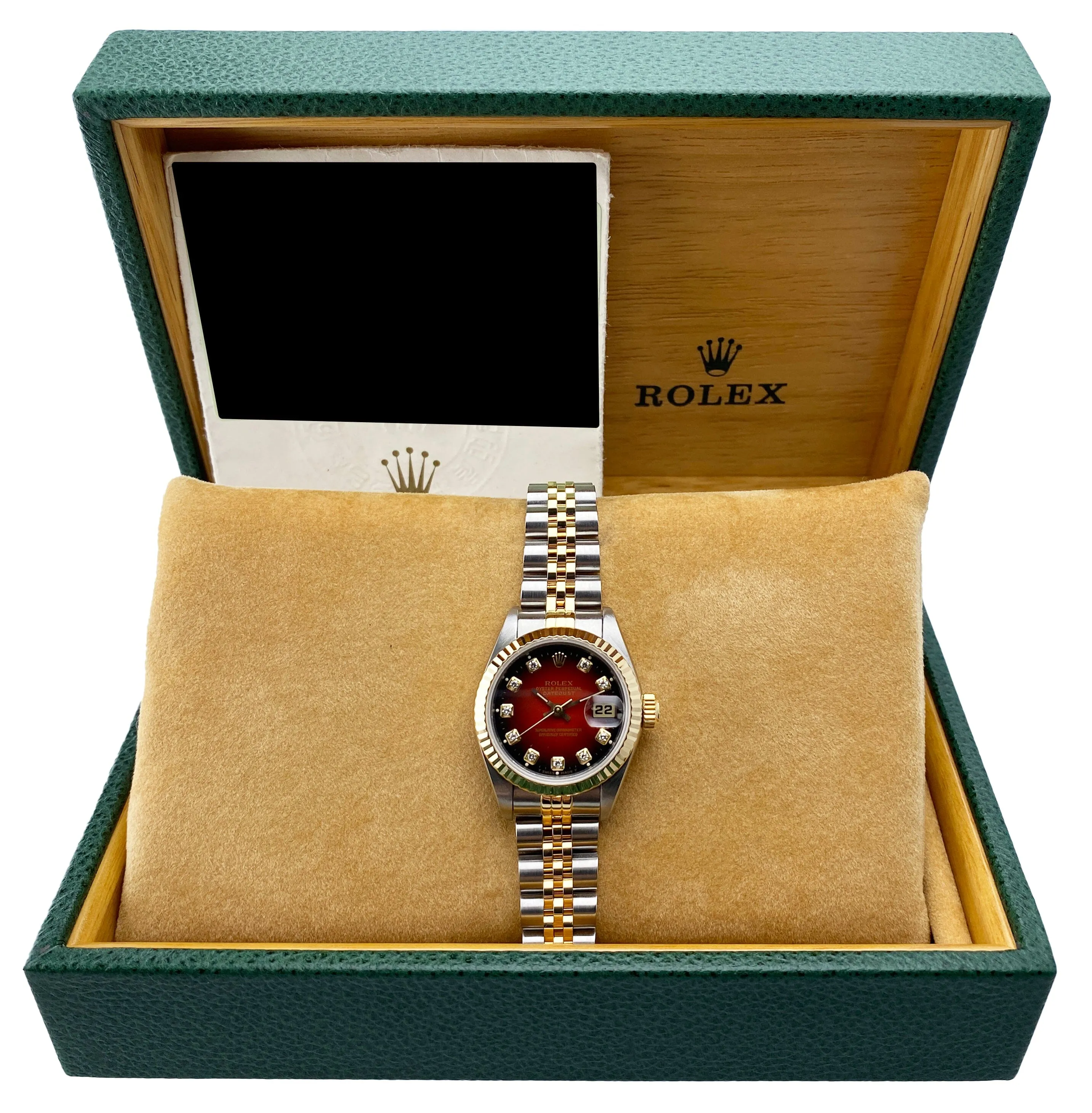 Rolex 69173 Datejust Diamond Dial Ladies Watch Box Papers