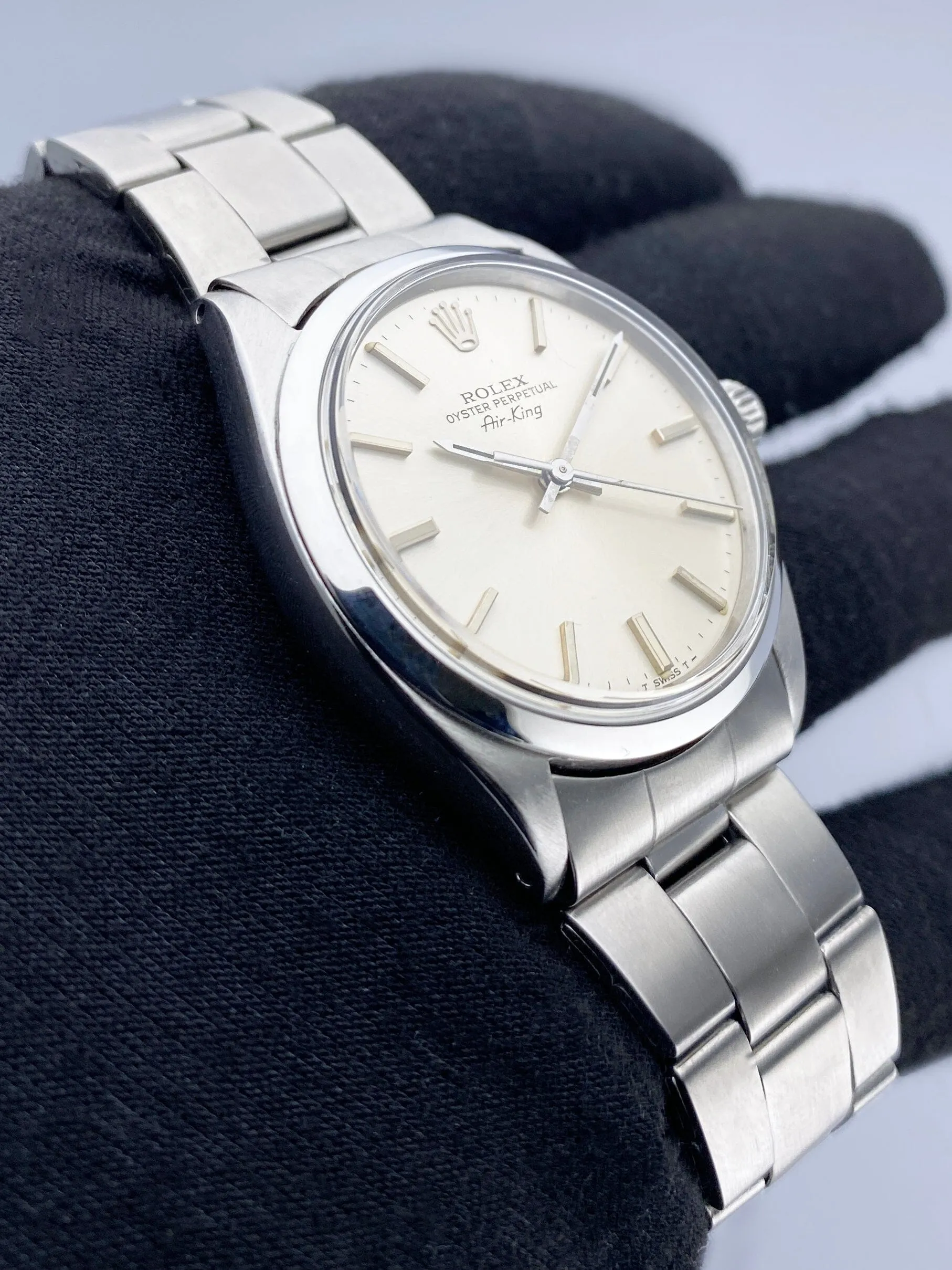 Rolex Air King 5500 Silver Dial Mens Watch
