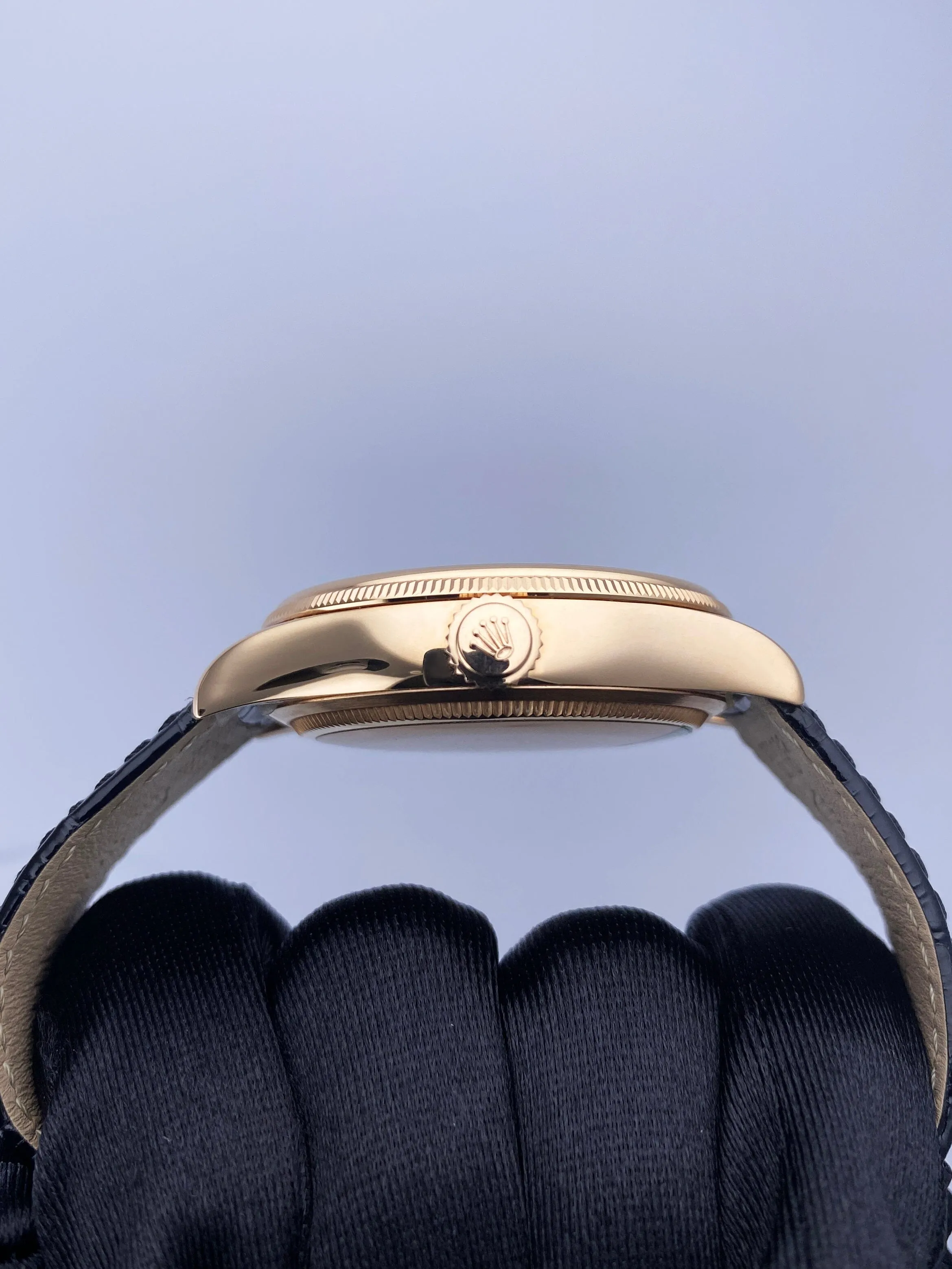 Rolex Cellini Dual Time 50525 18K Rose Gold Mens Watch Box Papers