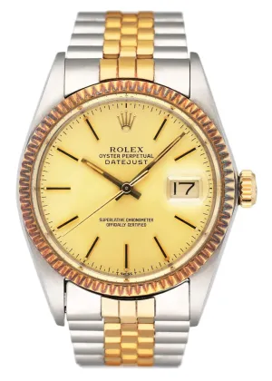 Rolex Datejust 16013 Champagne Dial Mens Watch Box Papers