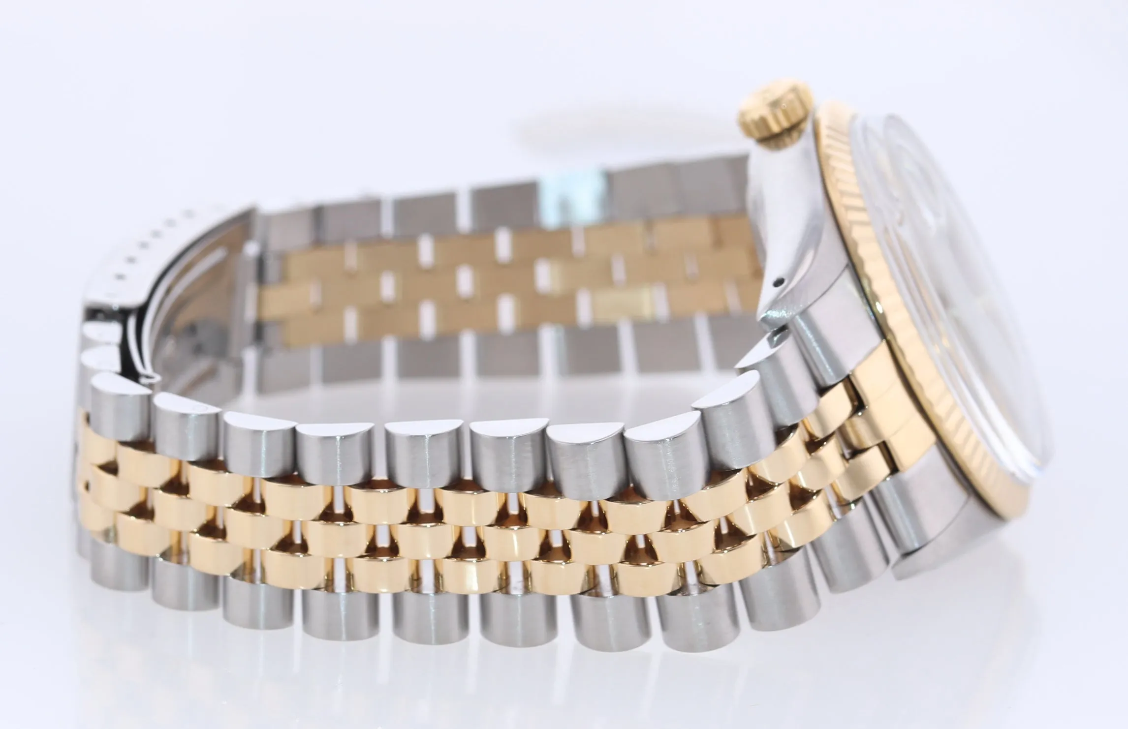 Rolex DateJust 16013 Two-Tone 18k Gold Steel Jubilee Silver Dial Watch Box