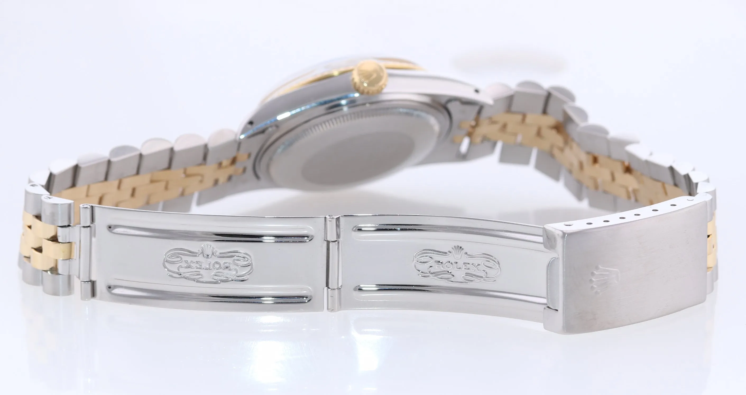 Rolex DateJust 16013 Two-Tone 18k Gold Steel Jubilee Silver Dial Watch Box