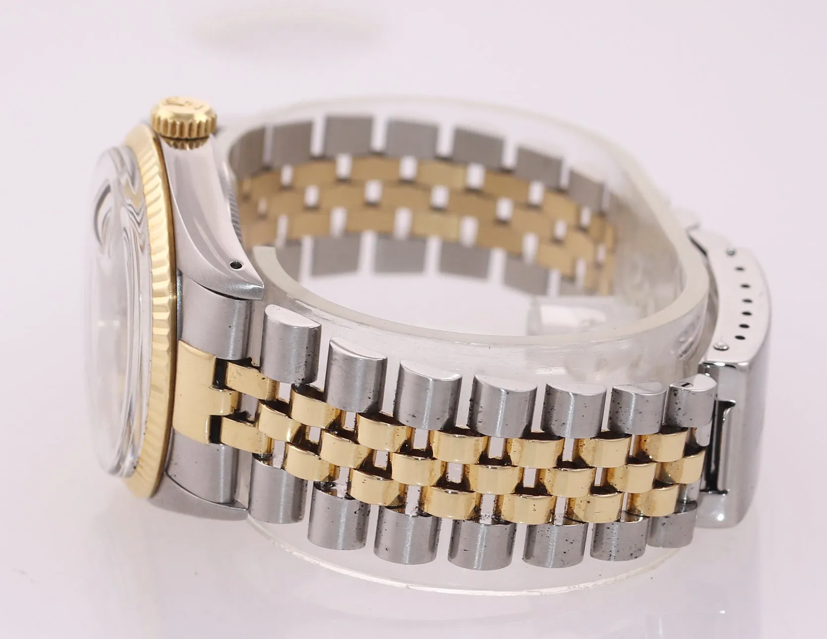 Rolex DateJust 16013 Two Tone Gold Steel Champagne Jubilee 18k Gold Steel Watch