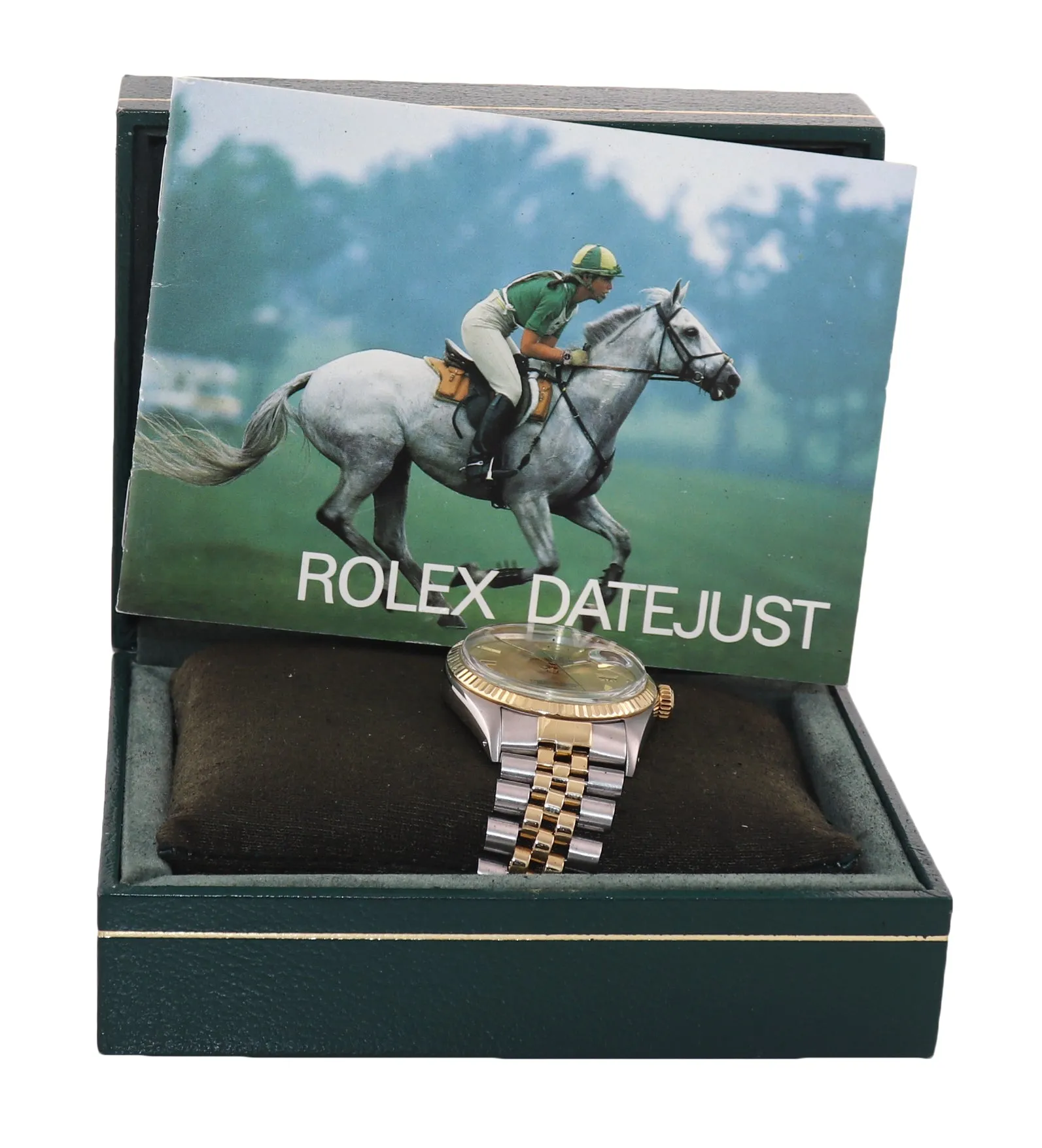 Rolex DateJust 16013 Two Tone Gold Steel Champagne Jubilee 18k Gold Steel Watch
