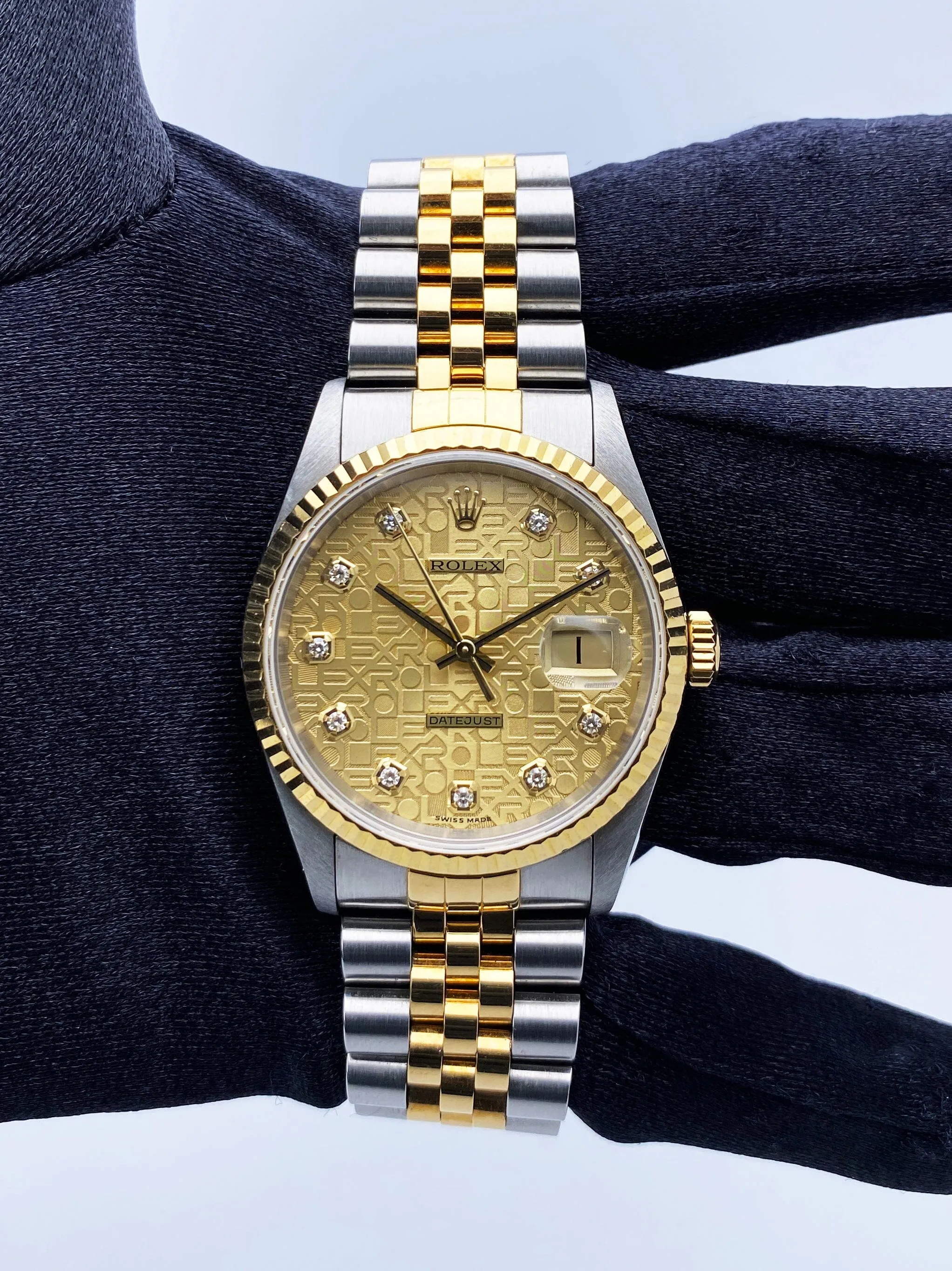 Rolex Datejust 16233 Anniversary Diamond Dial Mens Watch