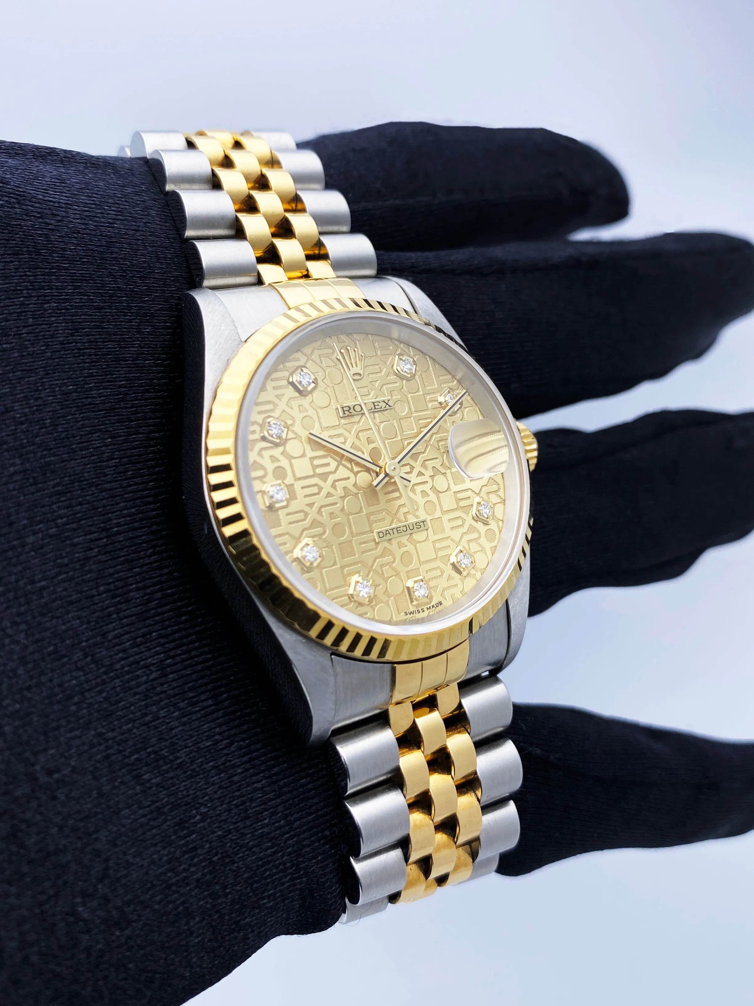 Rolex Datejust 16233 Anniversary Diamond Dial Mens Watch