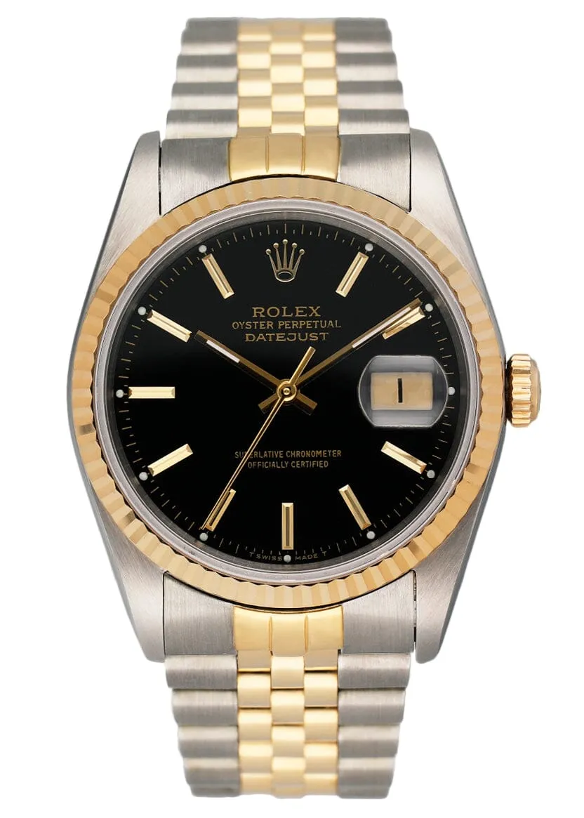 Rolex Datejust 16233 Black Dial Men's Watch