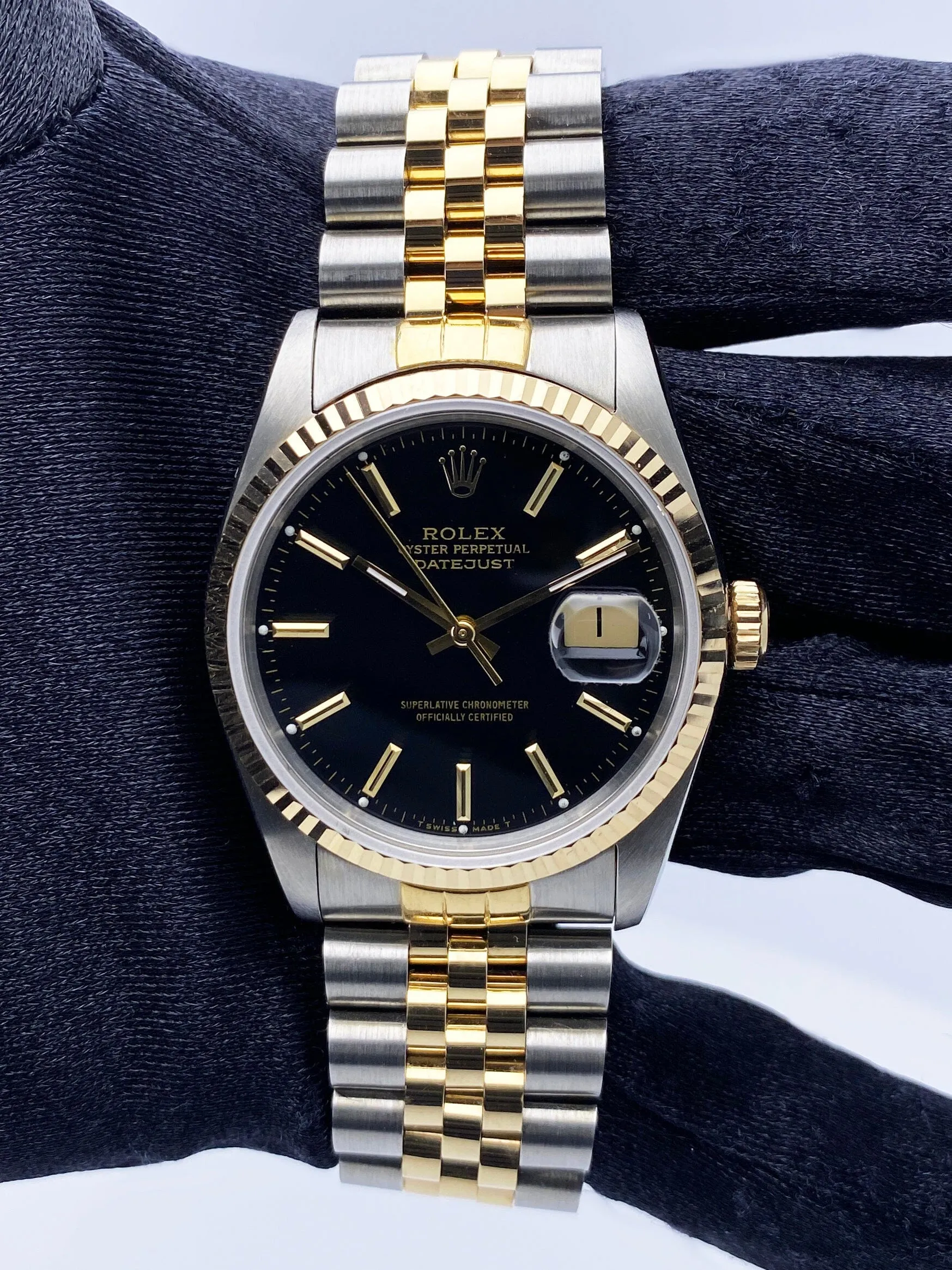 Rolex Datejust 16233 Black Dial Men's Watch