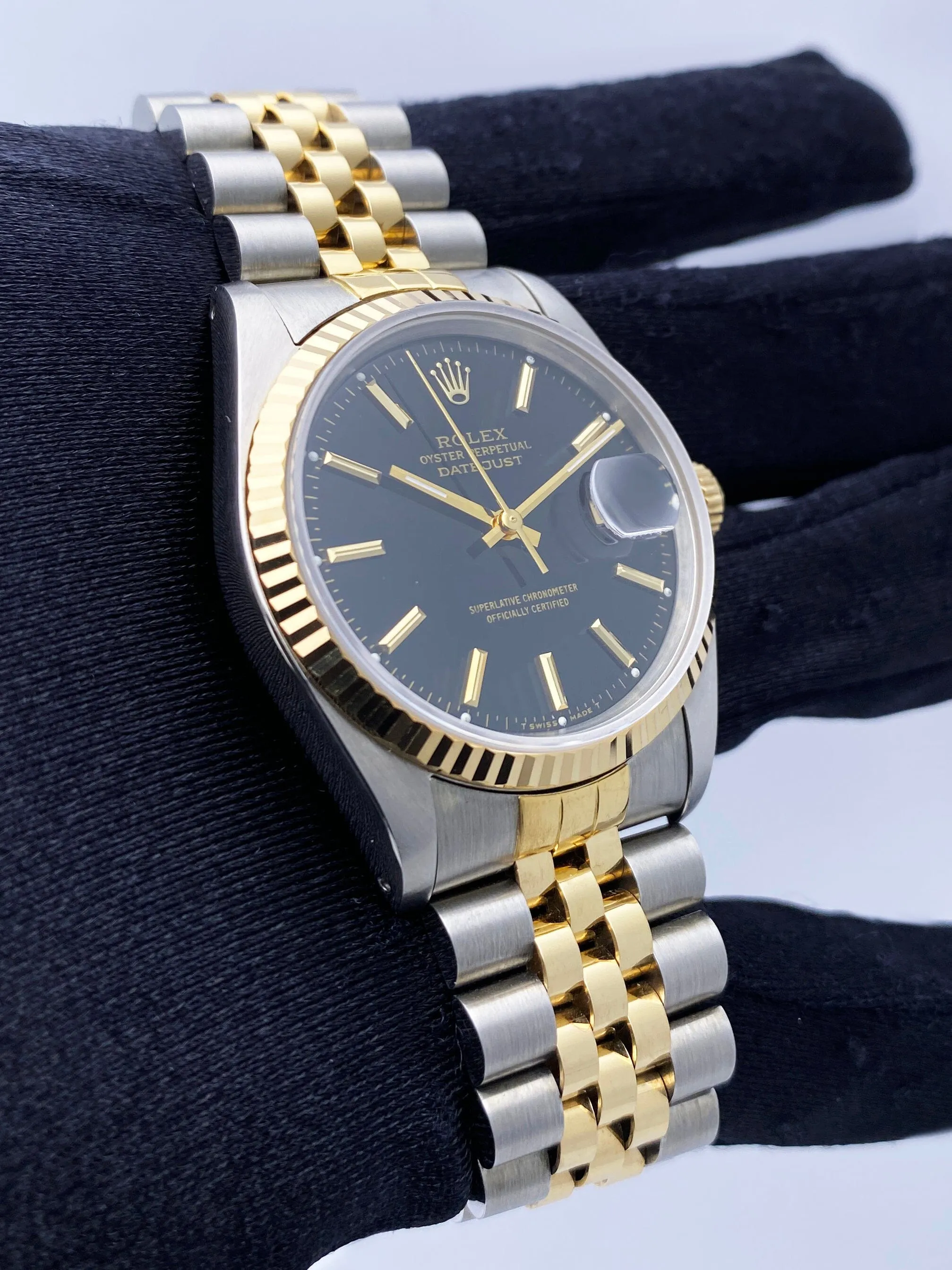 Rolex Datejust 16233 Black Dial Men's Watch