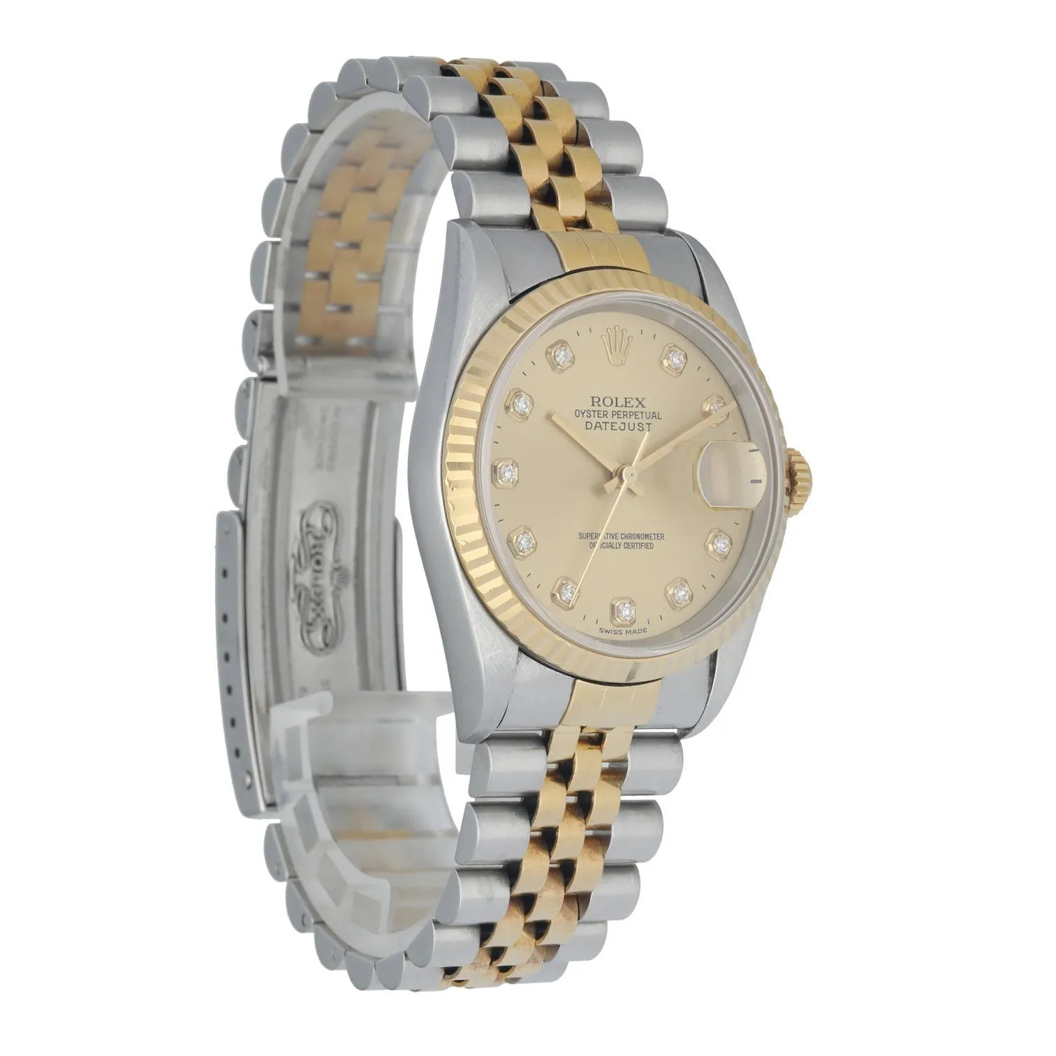 Rolex Datejust 16233 Diamond Dial Mens Watch Box Papers