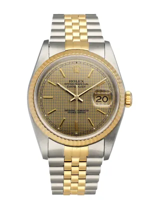 Rolex Datejust 16233 Honeycomb Dial Men's Watch