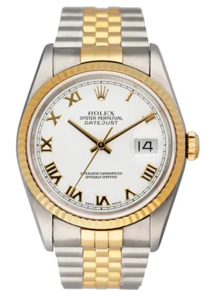 Rolex Datejust 16233 White Dial Men Watch