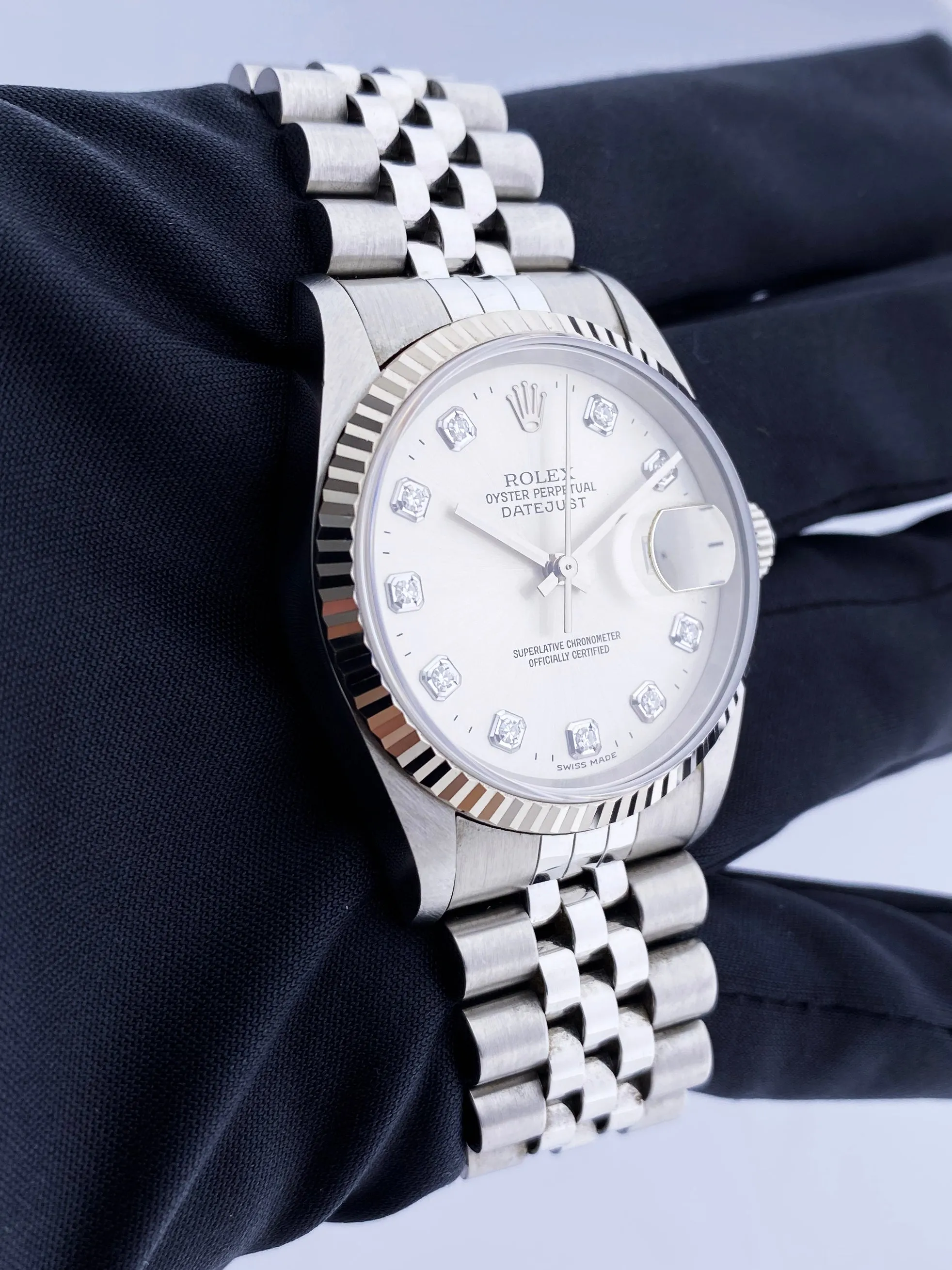 Rolex Datejust 16234 Diamond Dial Mens Watch