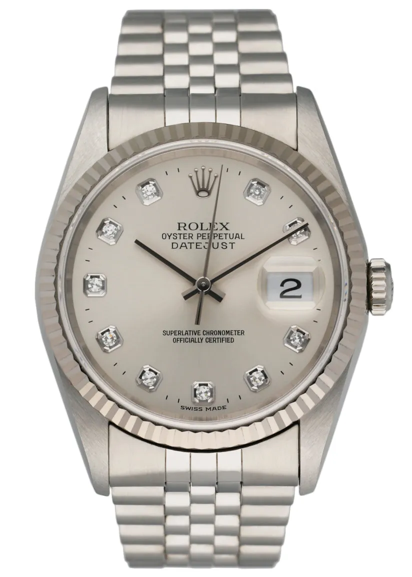Rolex Datejust 16234 Diamond Dial Mens Watch