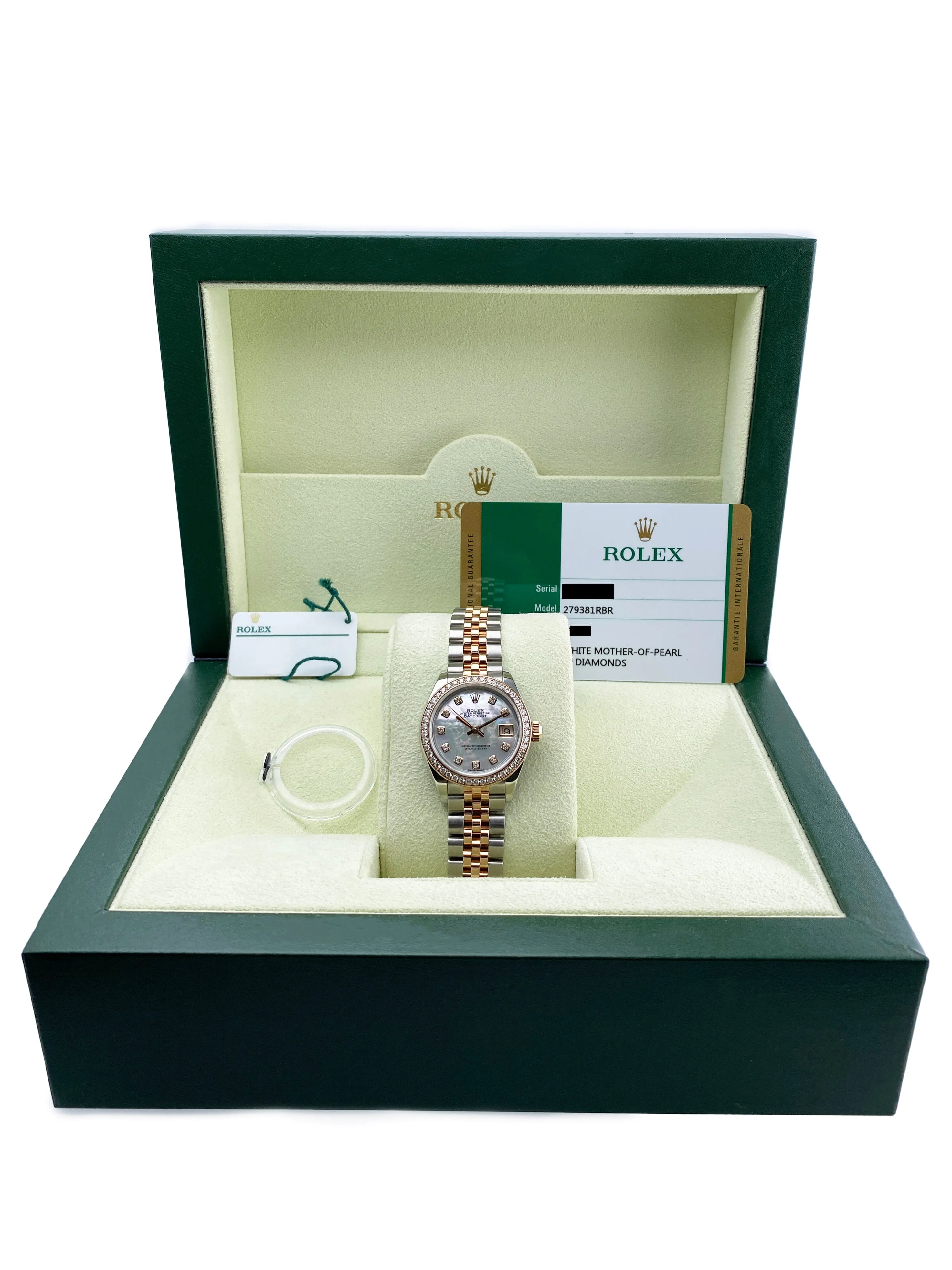 Rolex Datejust 279381RBR Diamond MOP Dial Ladies Watch Box Papers