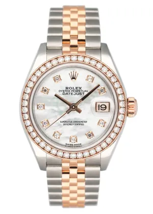 Rolex Datejust 279381RBR Diamond MOP Dial Ladies Watch Box Papers