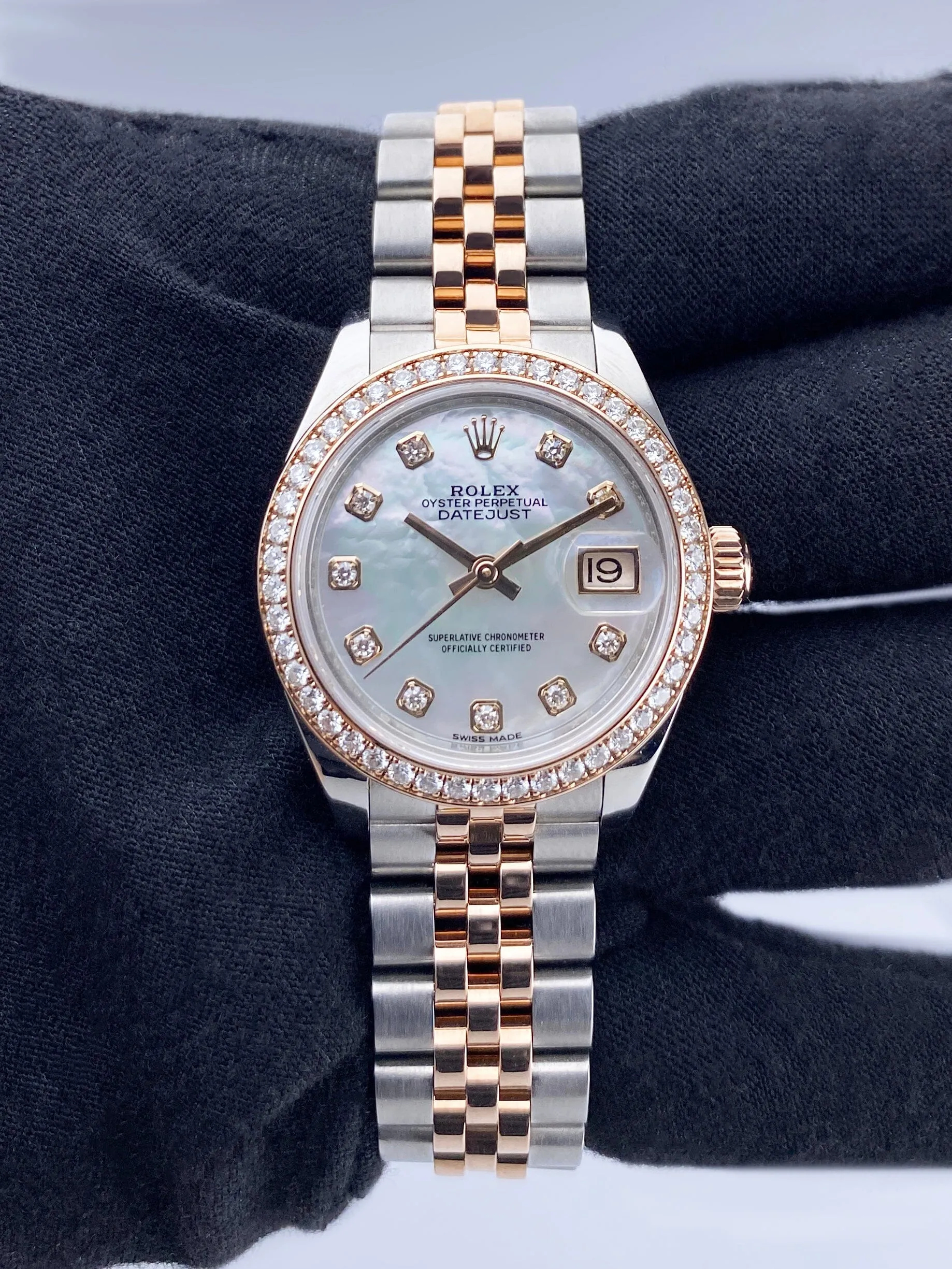 Rolex Datejust 279381RBR Diamond MOP Dial Ladies Watch Box Papers