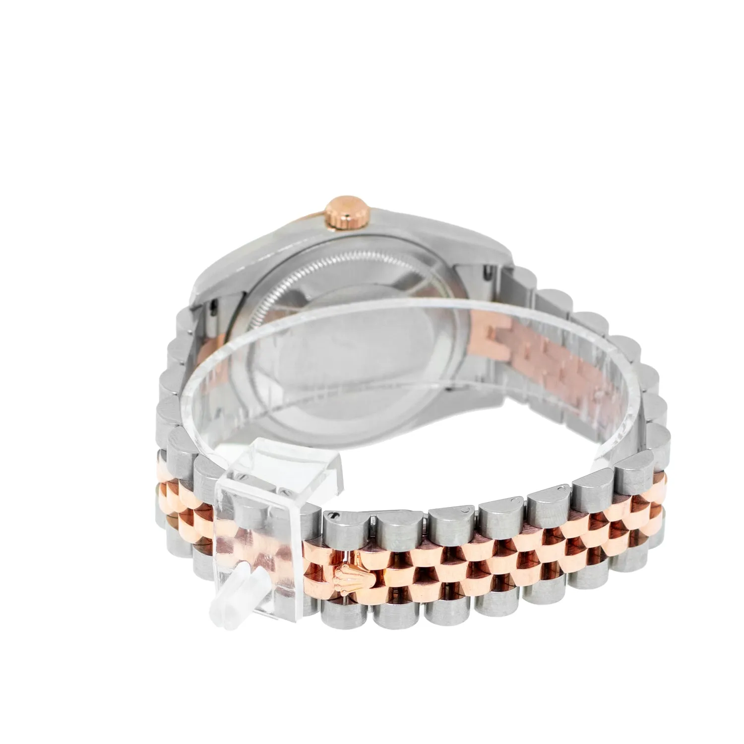 Rolex Datejust 36mm Everose Gold & Steel Black Roman Dial and Fluted Bezel 116231