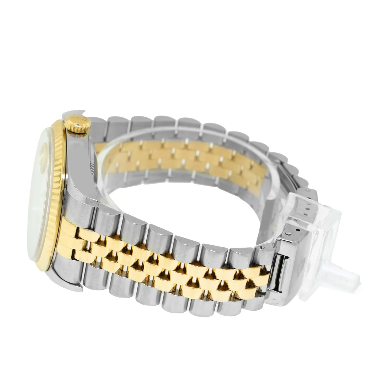 Rolex Datejust 36mm Yellow Gold & Steel White Index Dial & Fluted Bezel 16233