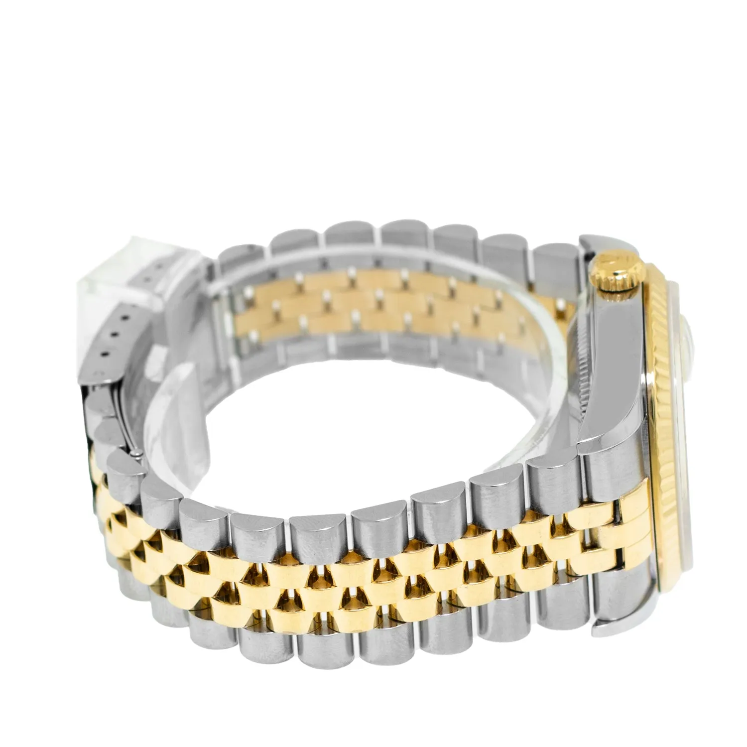 Rolex Datejust 36mm Yellow Gold & Steel White Index Dial & Fluted Bezel 16233