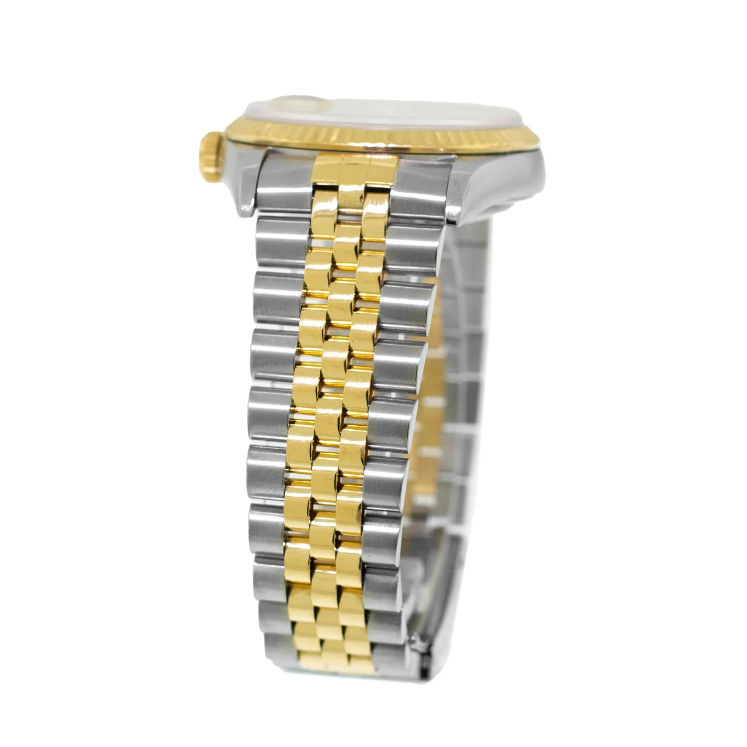 Rolex Datejust 36mm Yellow Gold & Steel White Index Dial & Fluted Bezel 16233
