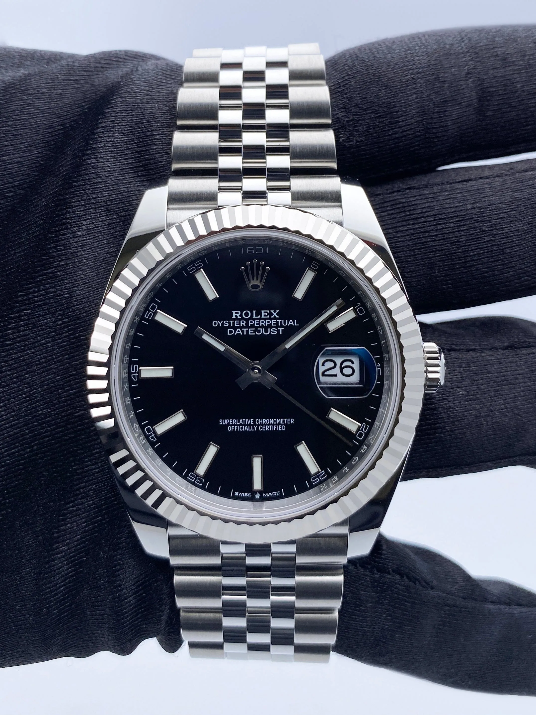 Rolex Datejust 41 126334 Black Dial Steel Mens Watch Box Papers