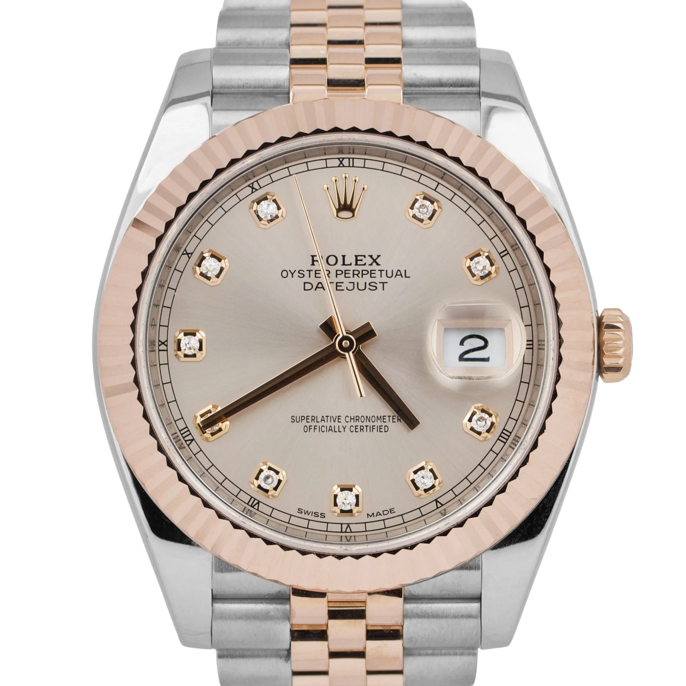 Rolex DateJust 41 SUNDUST DIAMOND 18K Rose Gold JUBILEE 126331 41mm Watch BOX