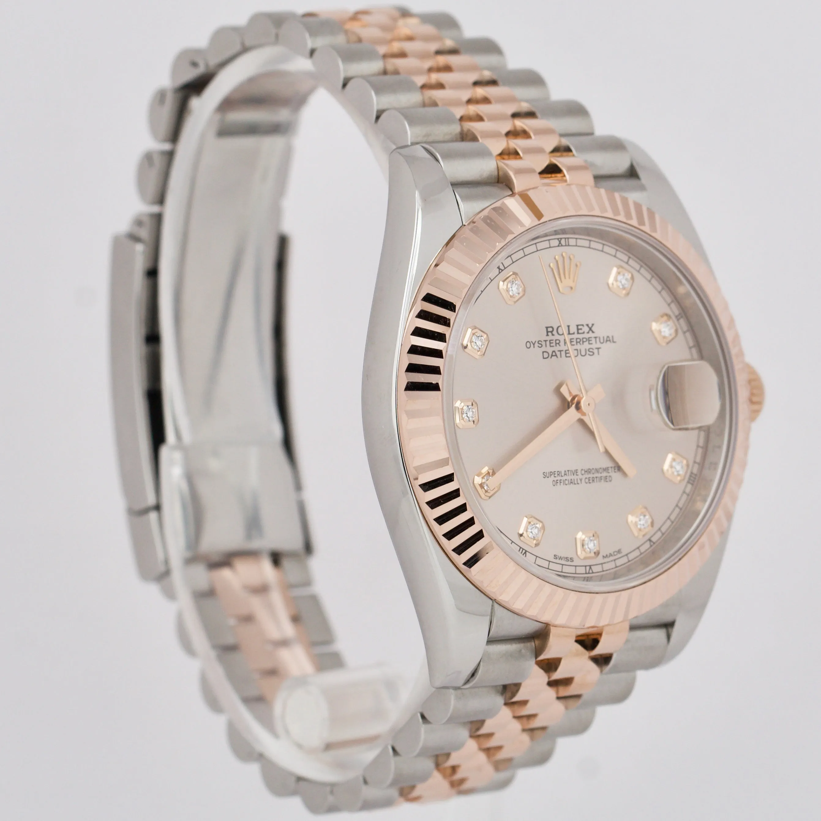 Rolex DateJust 41 SUNDUST DIAMOND 18K Rose Gold JUBILEE 126331 41mm Watch BOX