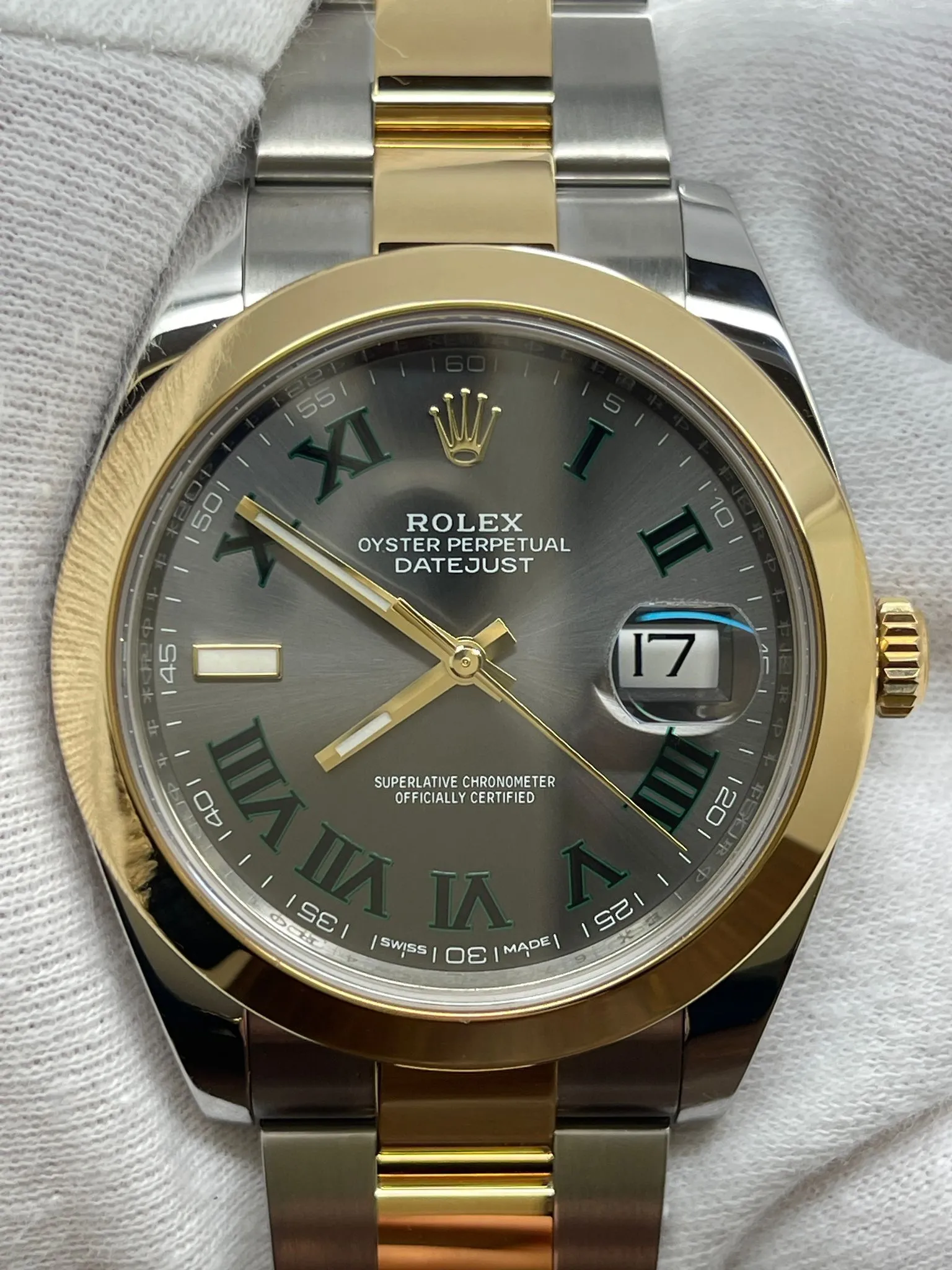 Rolex Datejust 41mm 126303 Wimbledon Slate Roman Dial Automatic Men's Watch