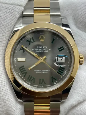 Rolex Datejust 41mm 126303 Wimbledon Slate Roman Dial Automatic Men's Watch