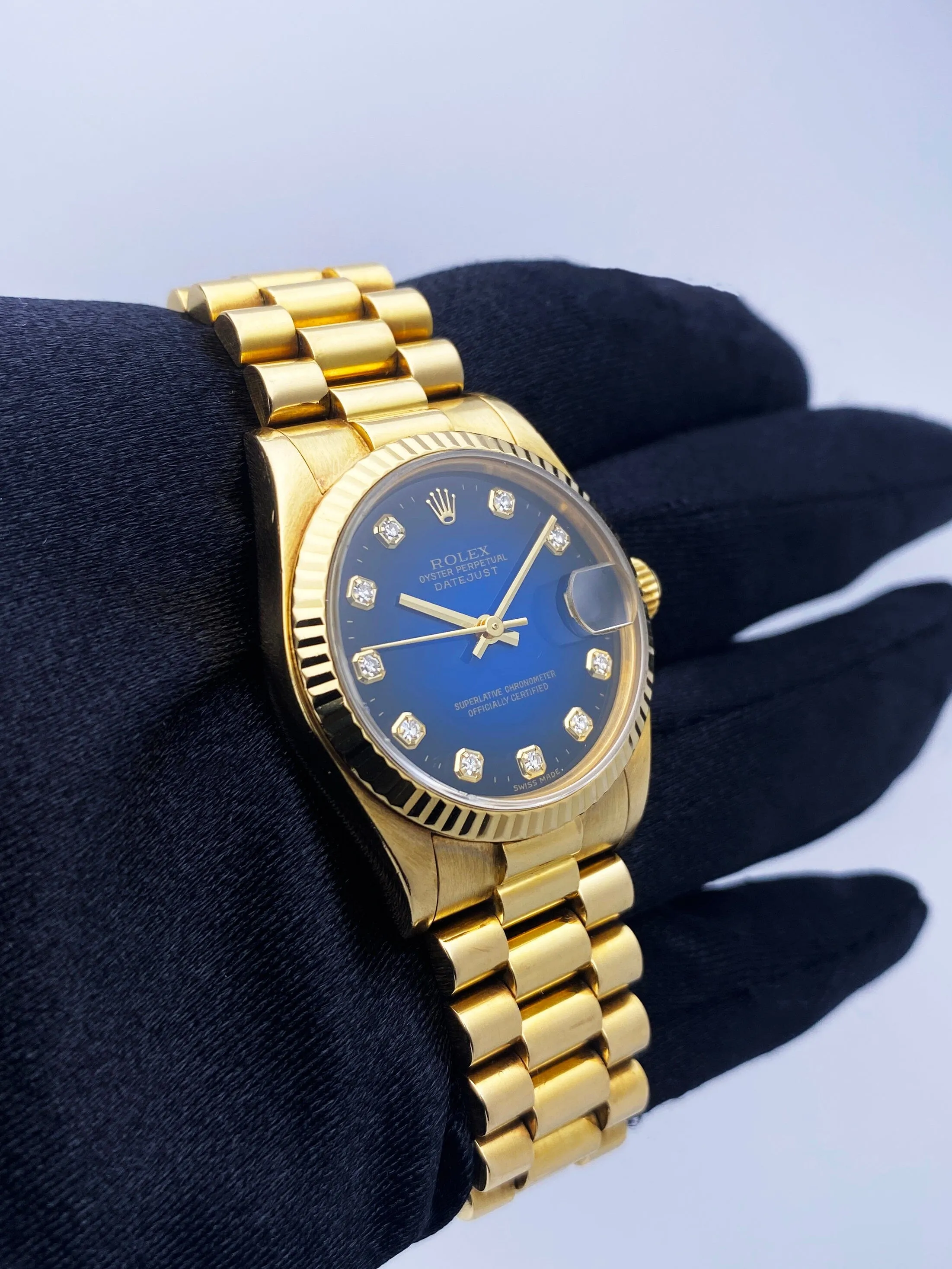 Rolex DateJust 68278 Blue Vignette Ladies Watch Box Papers