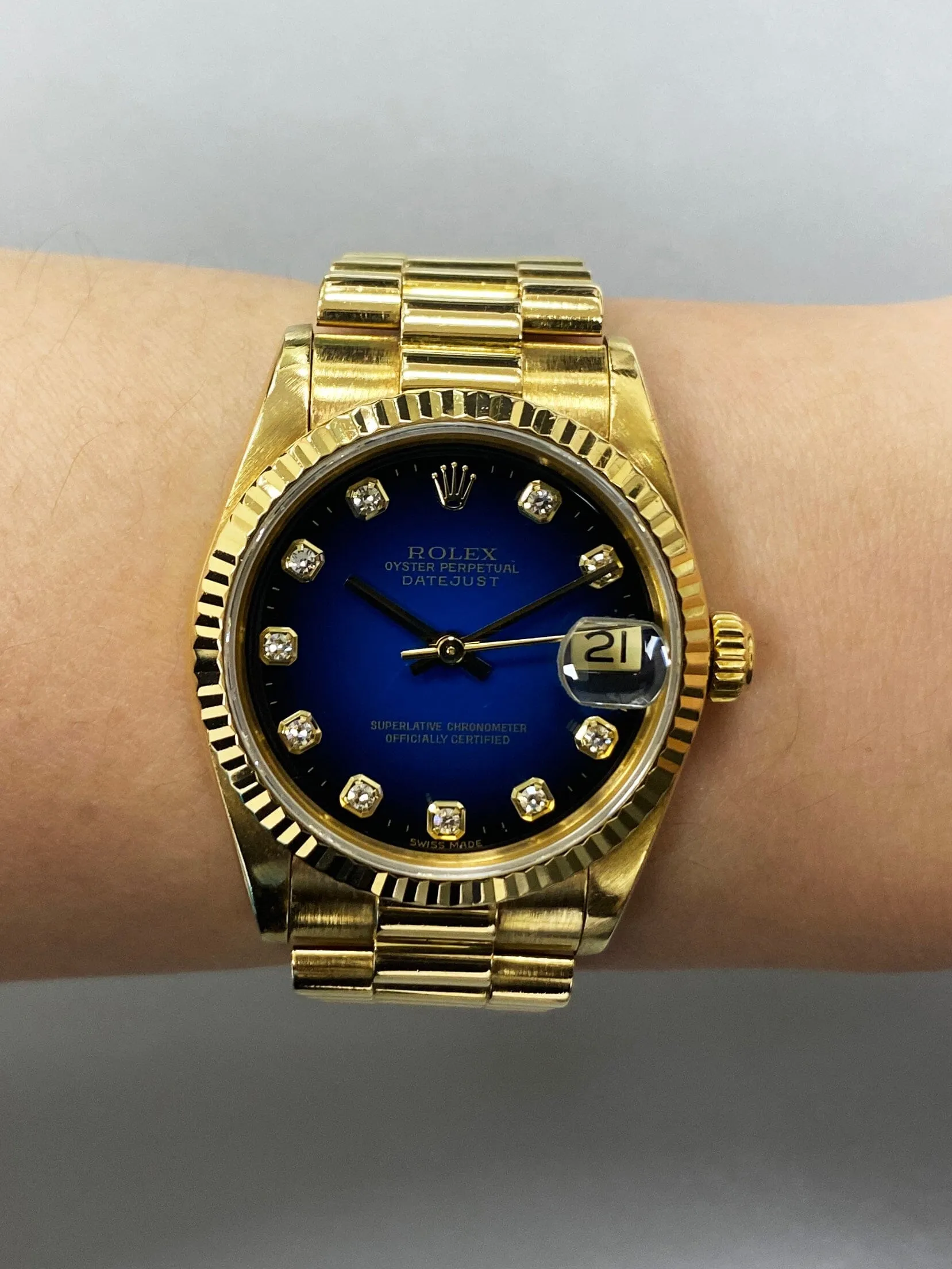 Rolex DateJust 68278 Blue Vignette Ladies Watch Box Papers