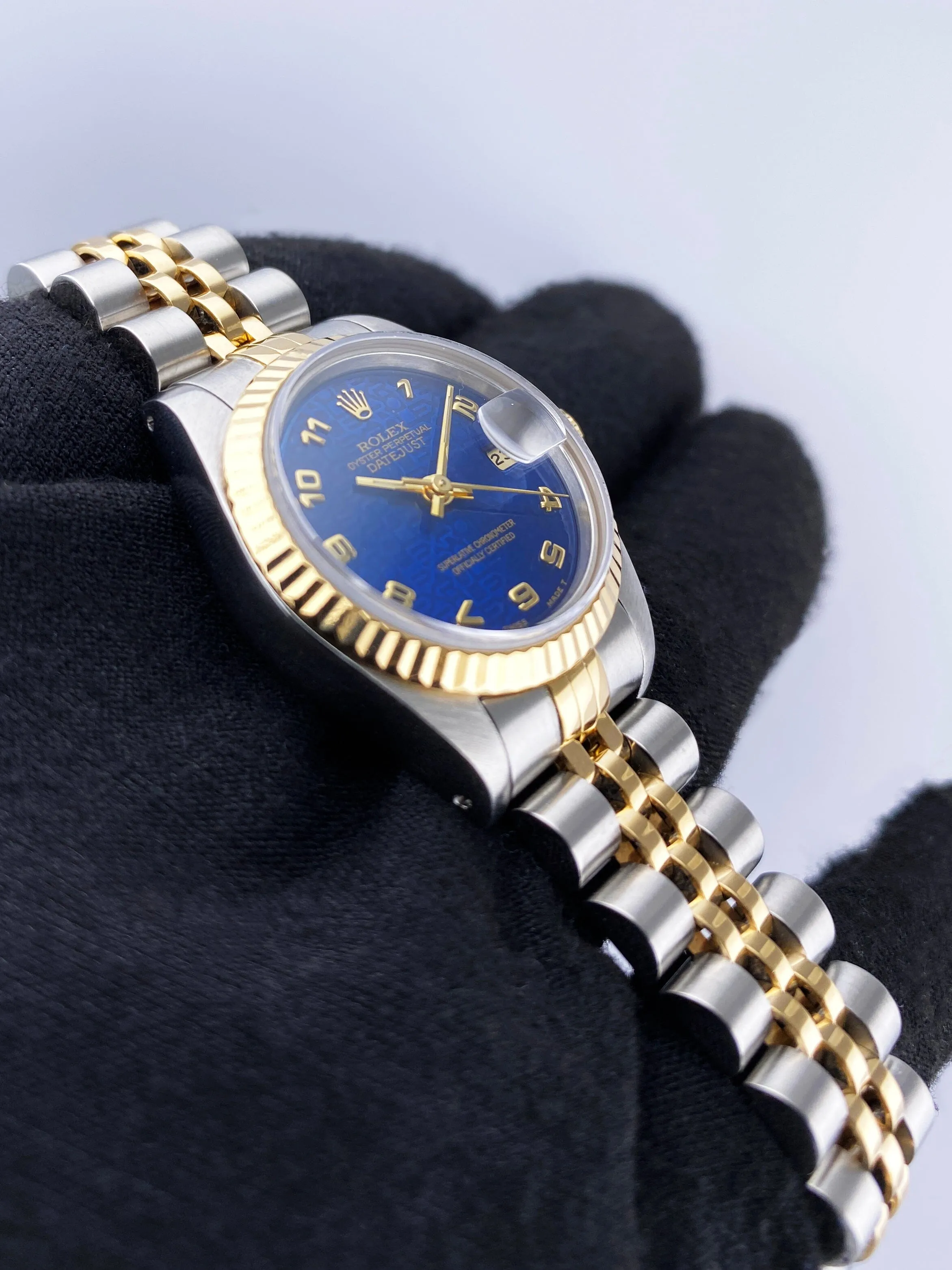 Rolex Datejust 69173 Blue Anniversary Dial Ladies Watch Box Papers