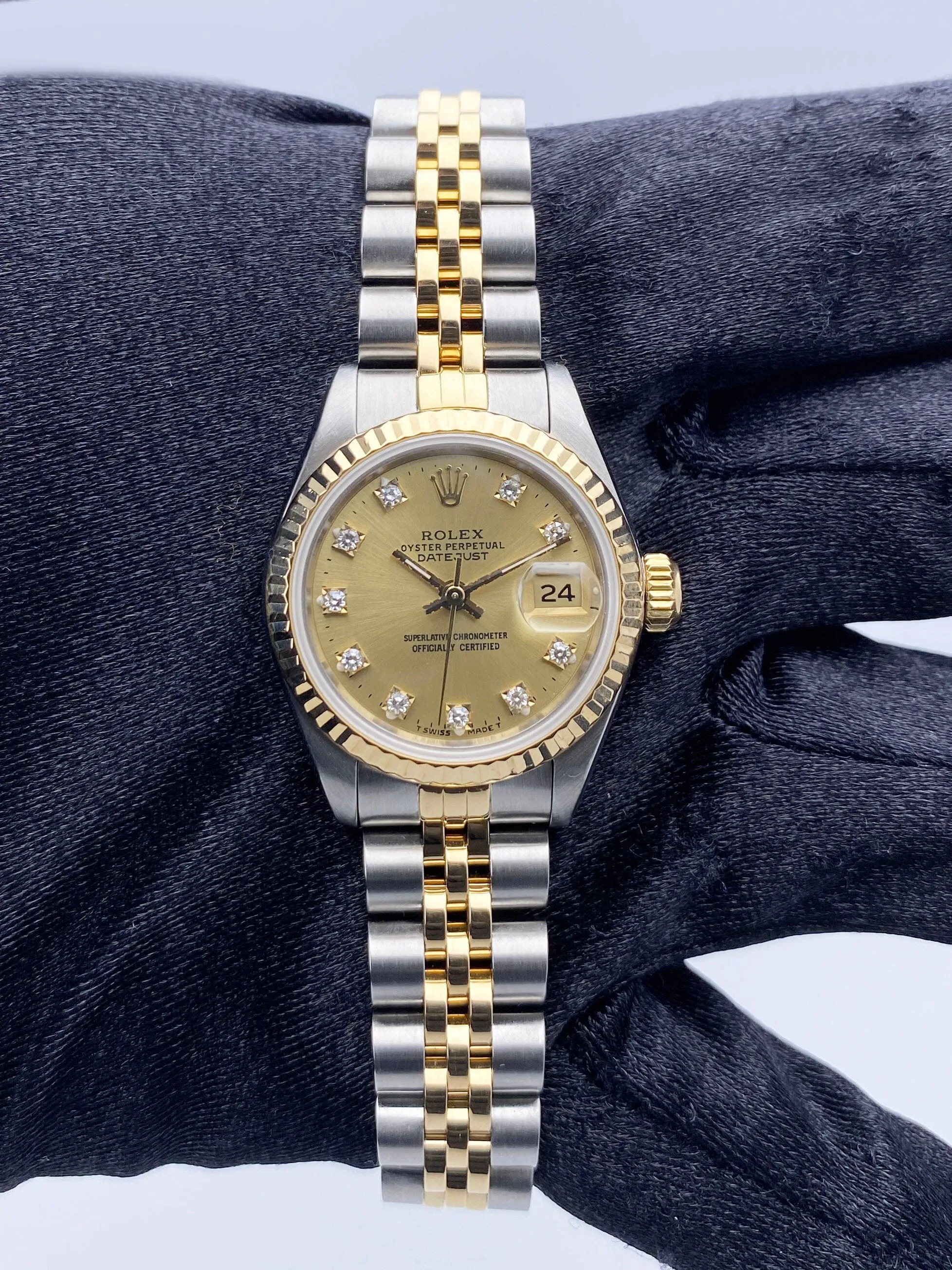 Rolex Datejust 69173 Diamond Champagne Dial Ladies Watch