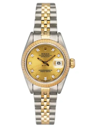 Rolex Datejust 69173 Diamond Champagne Dial Ladies Watch