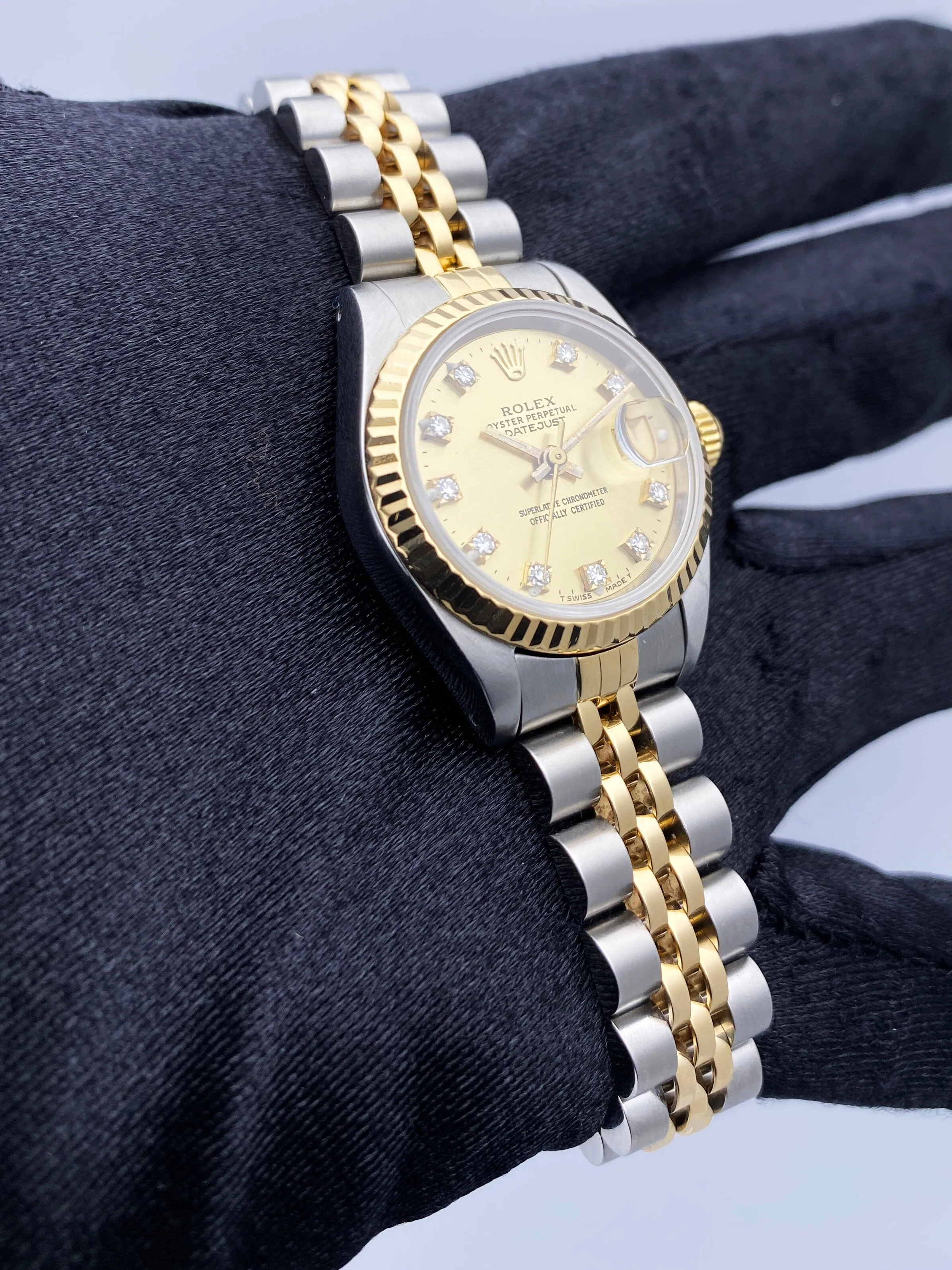 Rolex Datejust 69173 Diamond Champagne Dial Ladies Watch