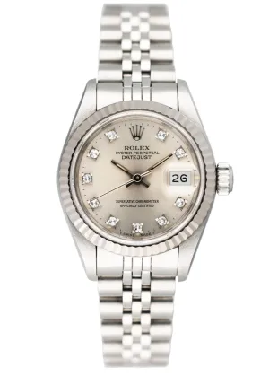 Rolex Datejust 69174 Diamond Dial Ladies Watch