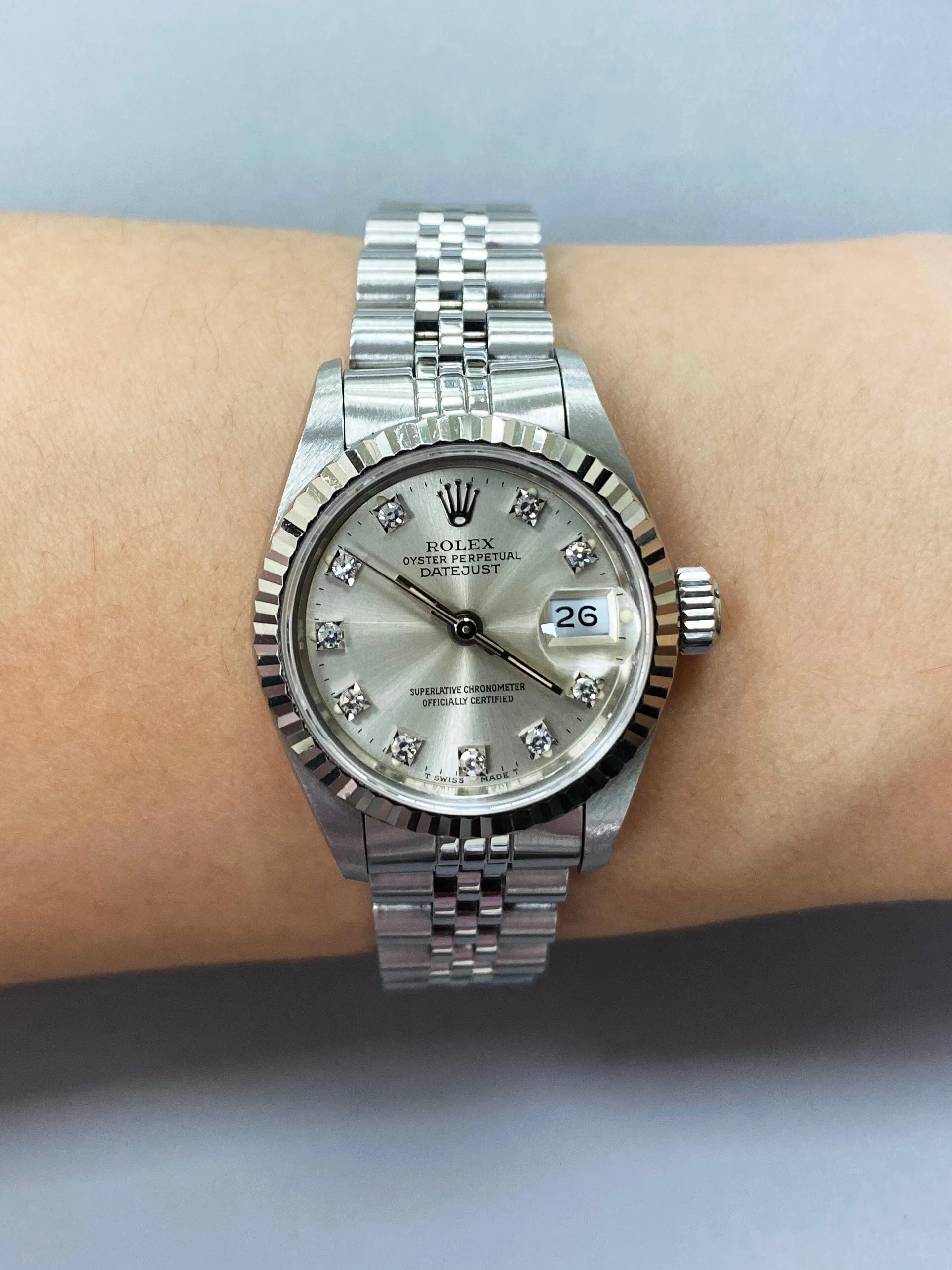 Rolex Datejust 69174 Diamond Dial Ladies Watch