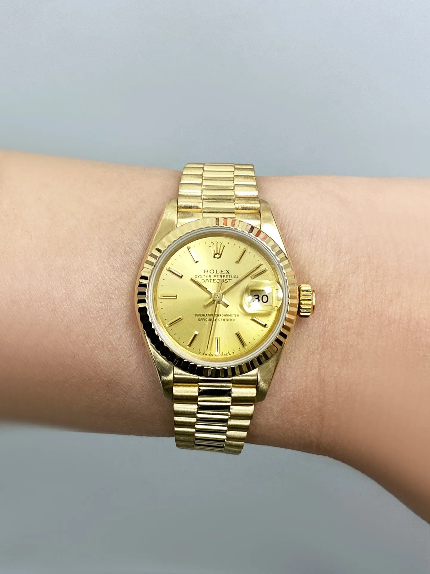 Rolex Datejust 69178 Champagne Dial 18K Yellow Gold Ladies Watch