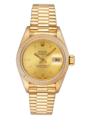 Rolex Datejust 69178 Champagne Dial 18K Yellow Gold Ladies Watch