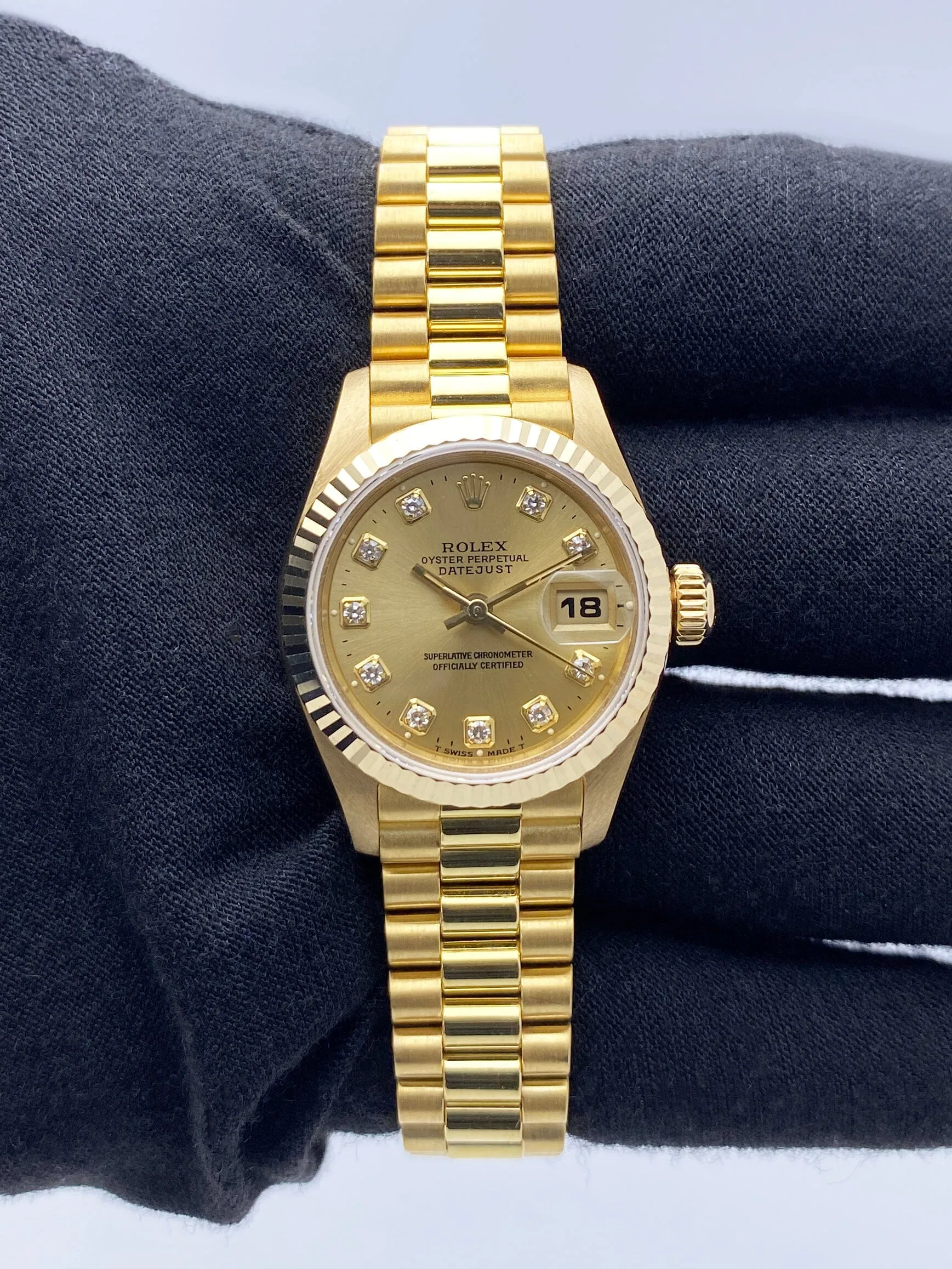 Rolex Datejust 69178 Diamond Dial Ladies Watch Box Papers