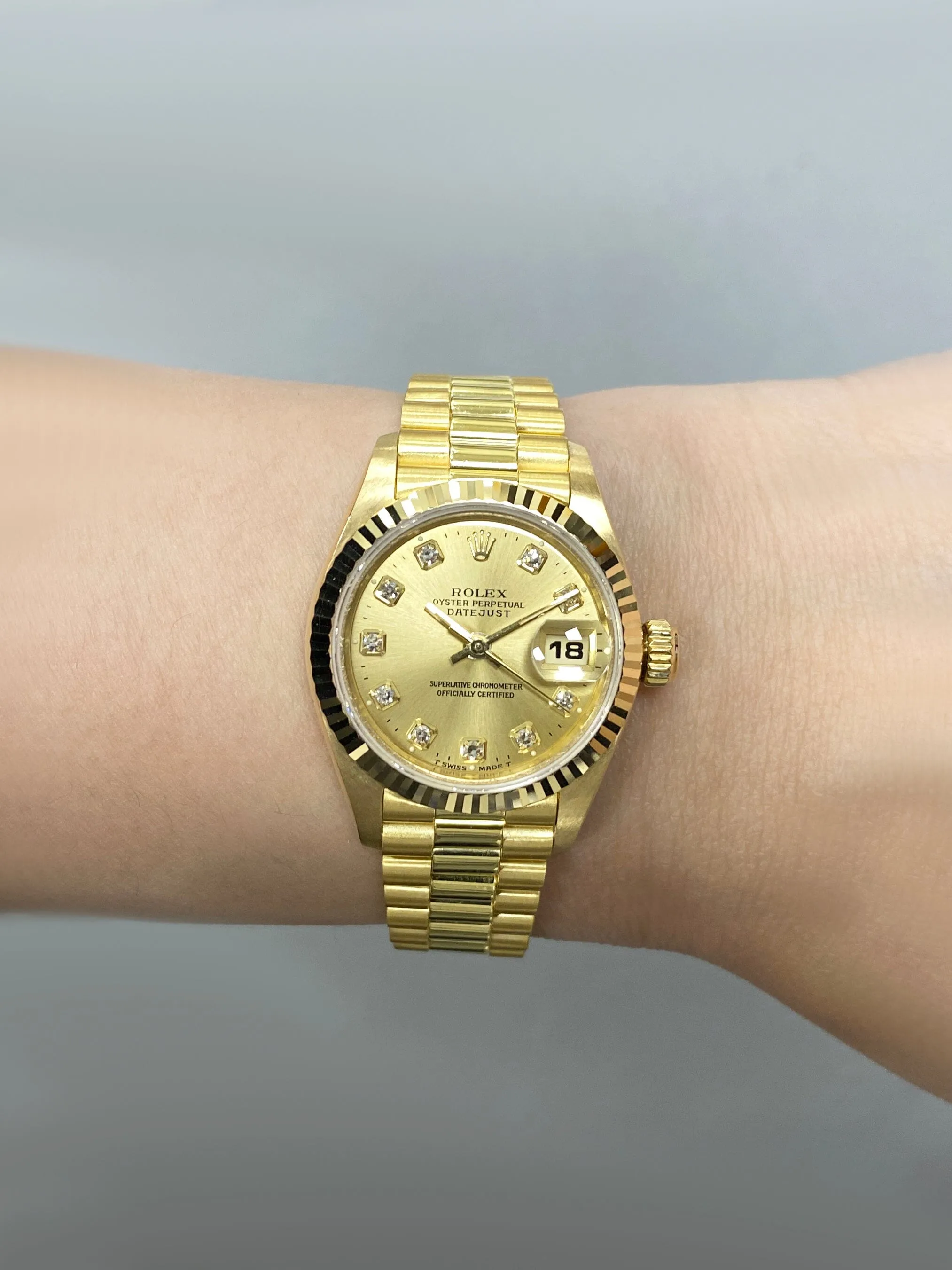 Rolex Datejust 69178 Diamond Dial Ladies Watch Box Papers
