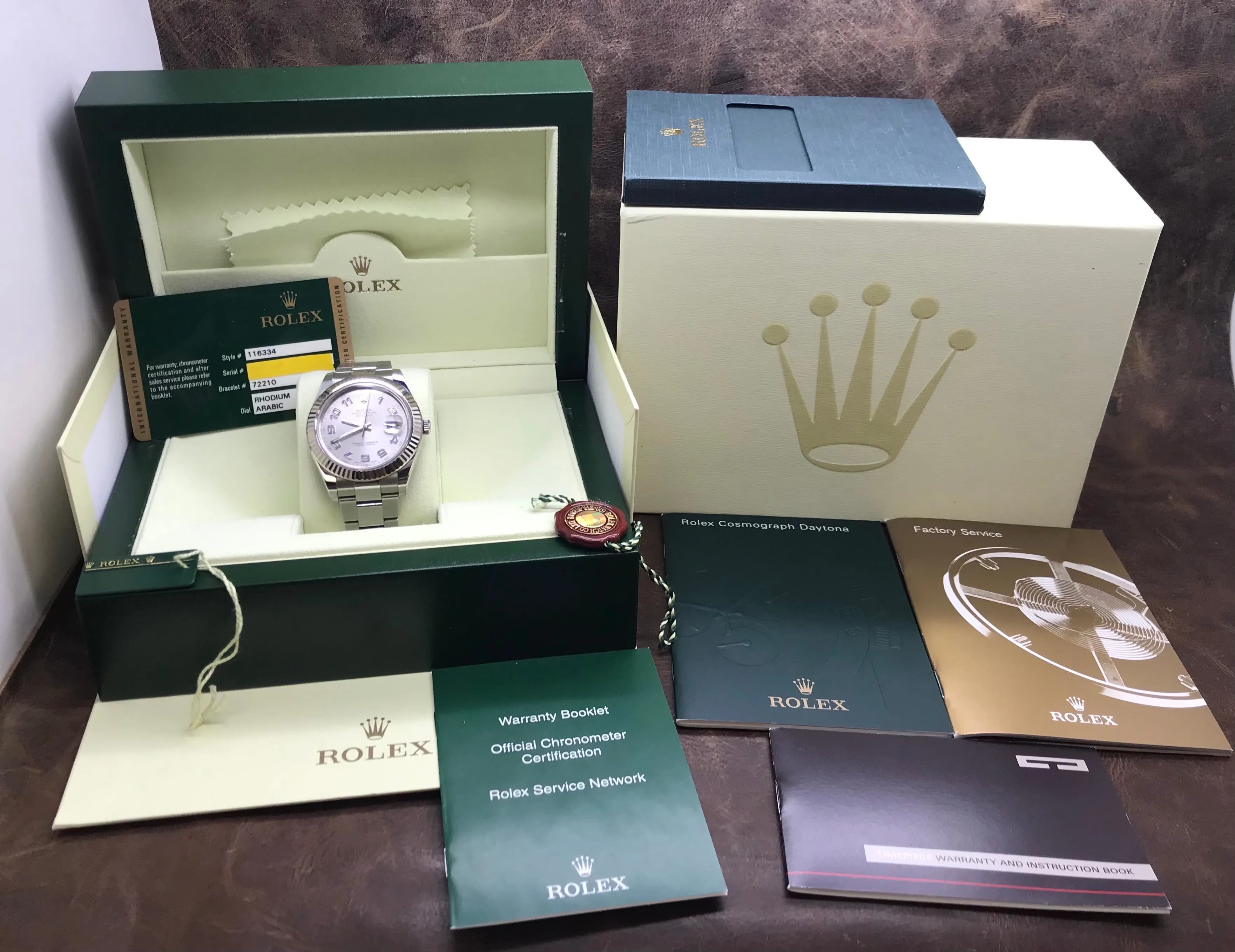 Rolex Datejust II 41mm 116334 Rhodium Dial Automatic Men's Watch