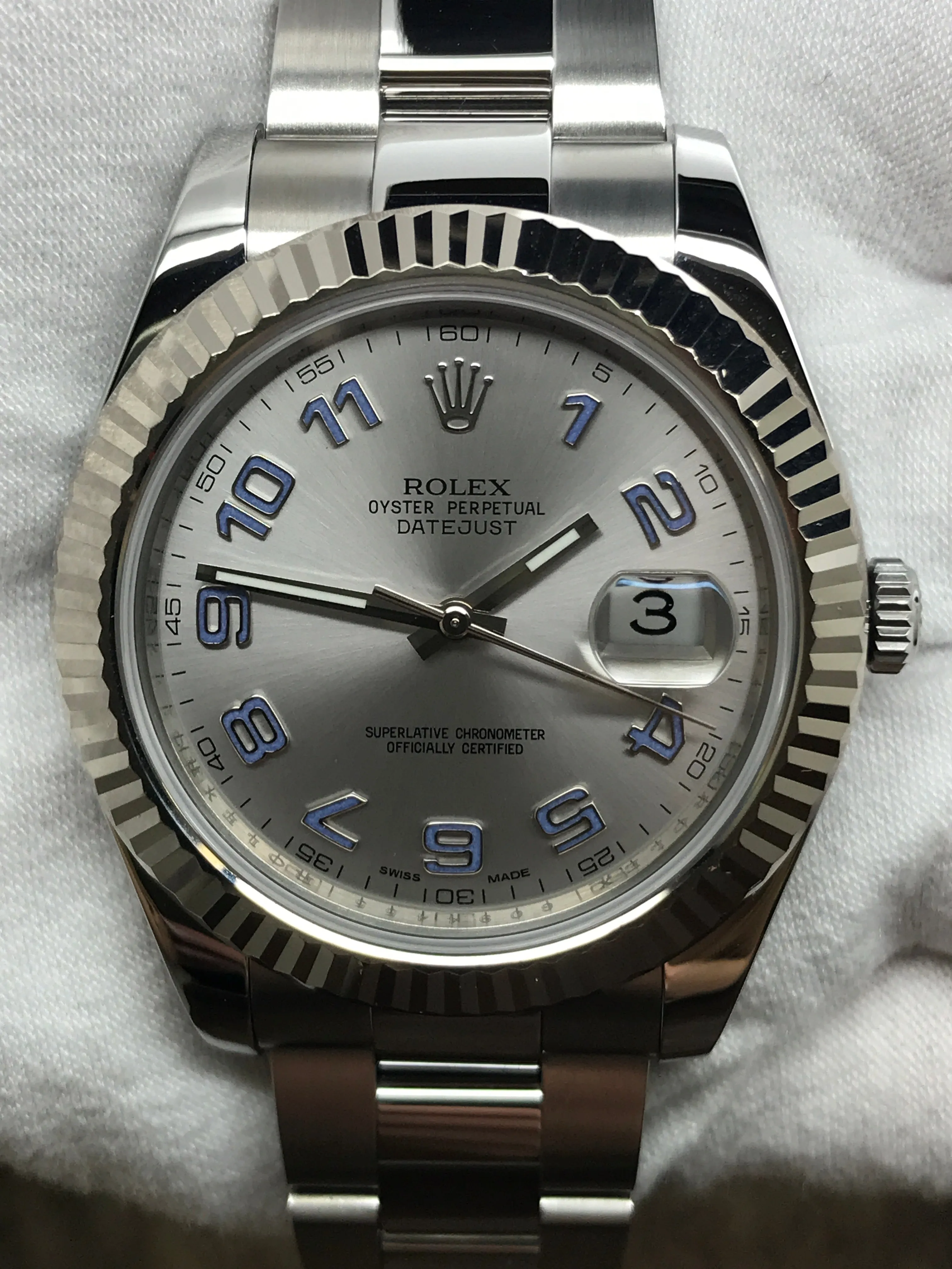 Rolex Datejust II 41mm 116334 Rhodium Dial Automatic Men's Watch