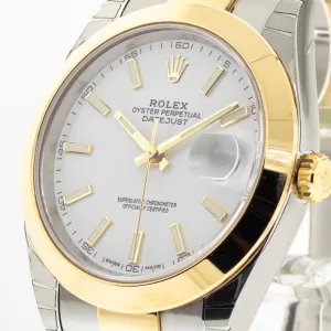 Rolex Datejust II 41mm Yellow Gold & Steel Rolesor White Stick Dial 126303