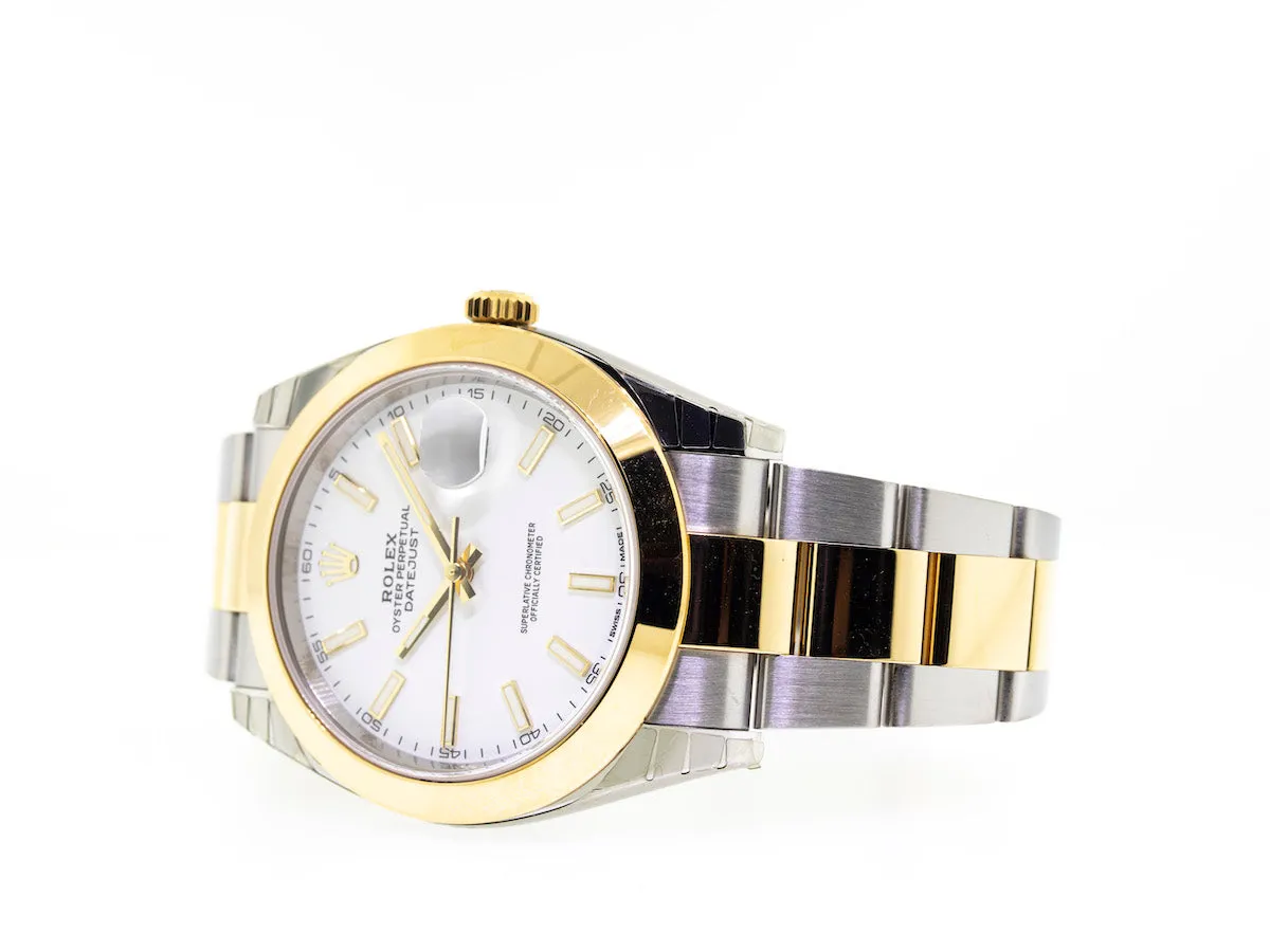Rolex Datejust II 41mm Yellow Gold & Steel Rolesor White Stick Dial 126303