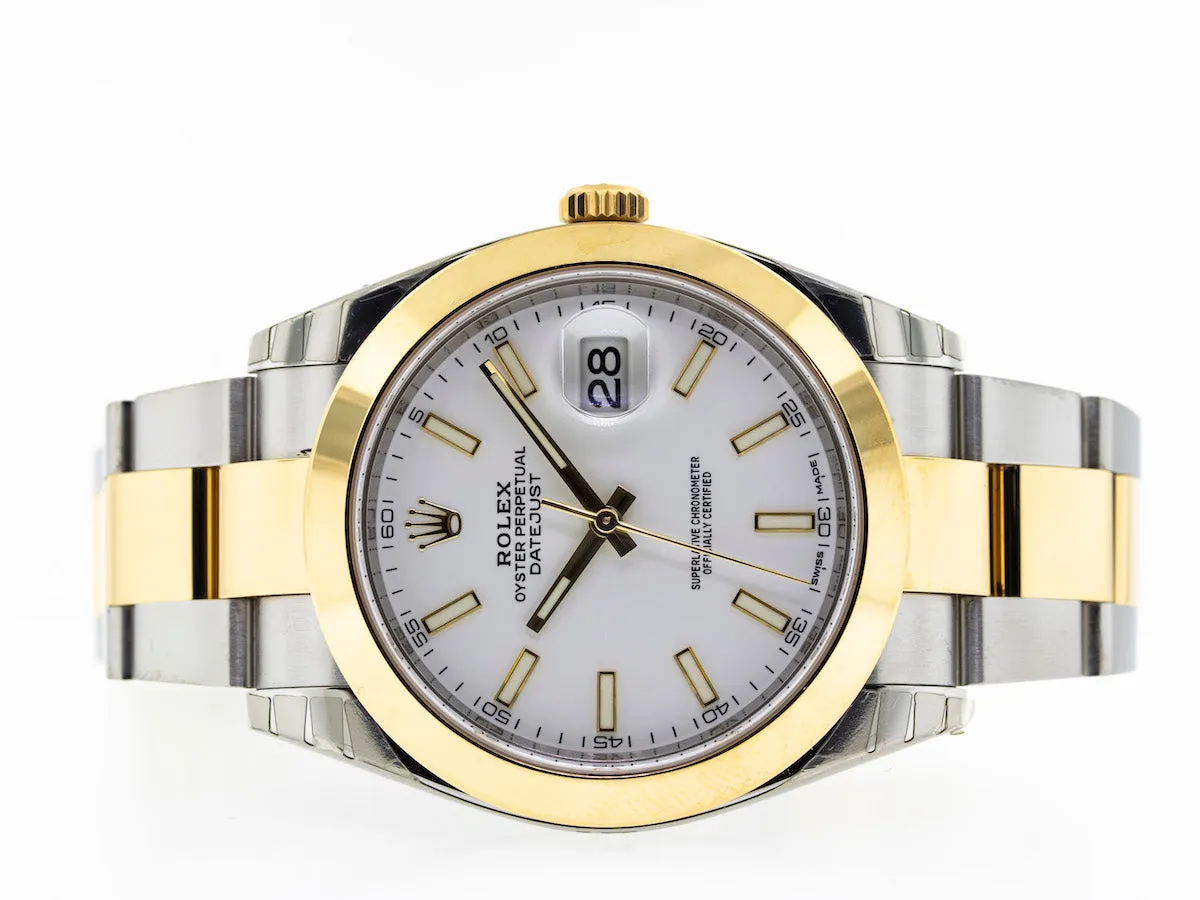 Rolex Datejust II 41mm Yellow Gold & Steel Rolesor White Stick Dial 126303