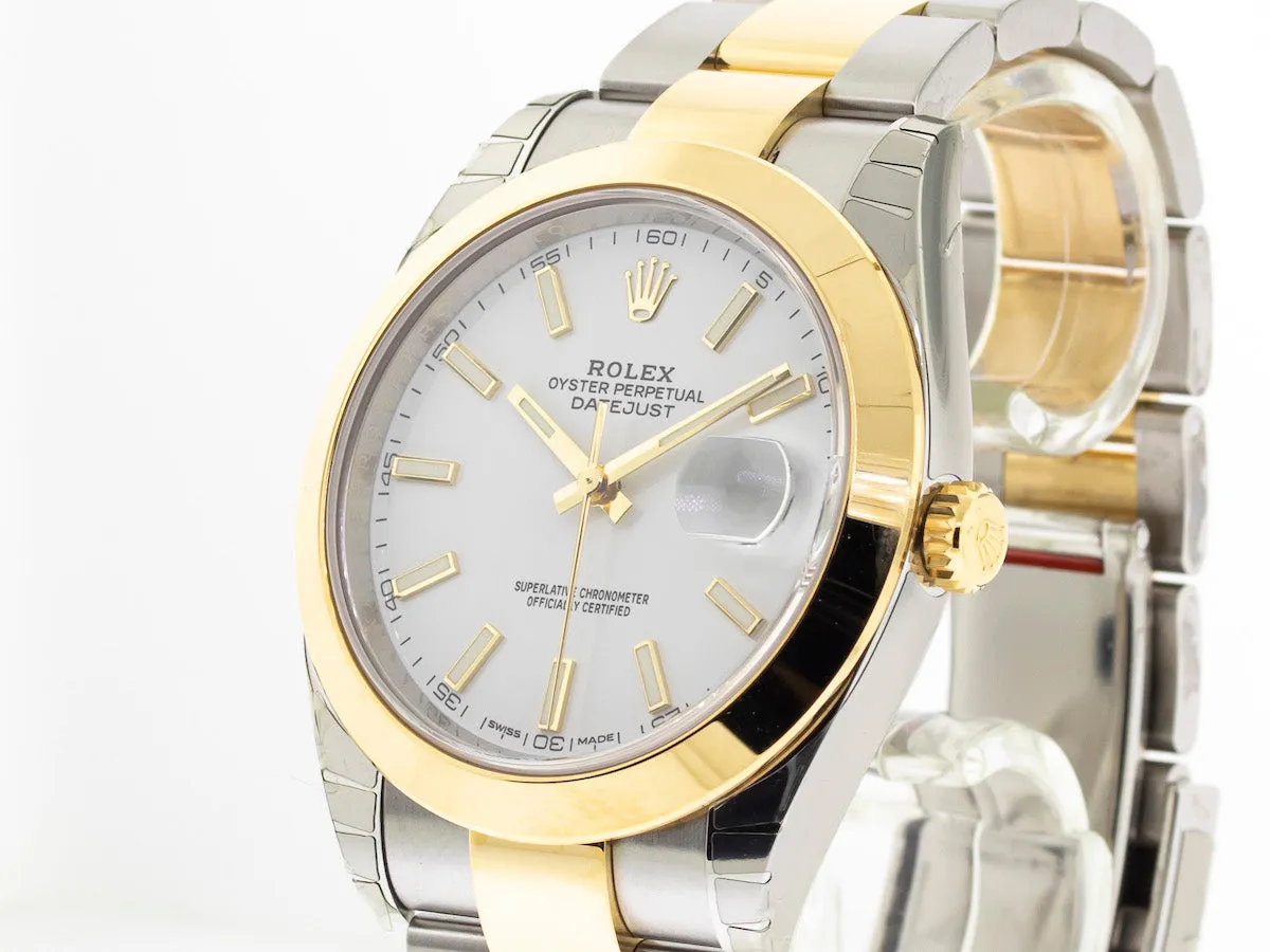 Rolex Datejust II 41mm Yellow Gold & Steel Rolesor White Stick Dial 126303