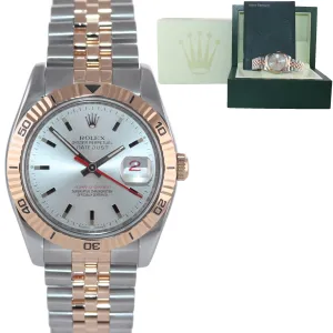 Rolex DateJust Turn-O-Graph 116261 Rose Gold Two Tone Silver 36mm Jubilee Watch