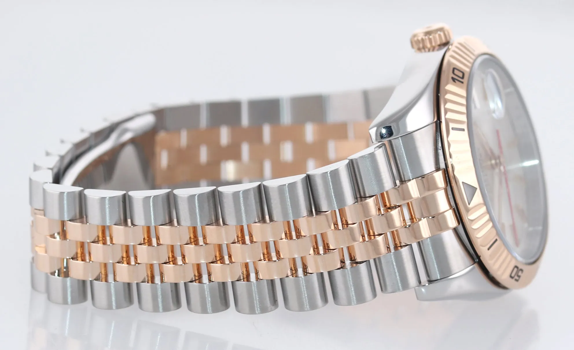 Rolex DateJust Turn-O-Graph 116261 Rose Gold Two Tone Silver 36mm Jubilee Watch